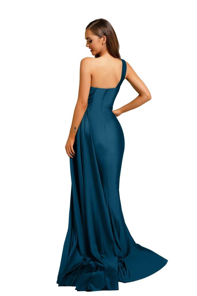 Portia and Scarlett Long Single Shoulder Prom Dress PS6321 - The Dress Outlet