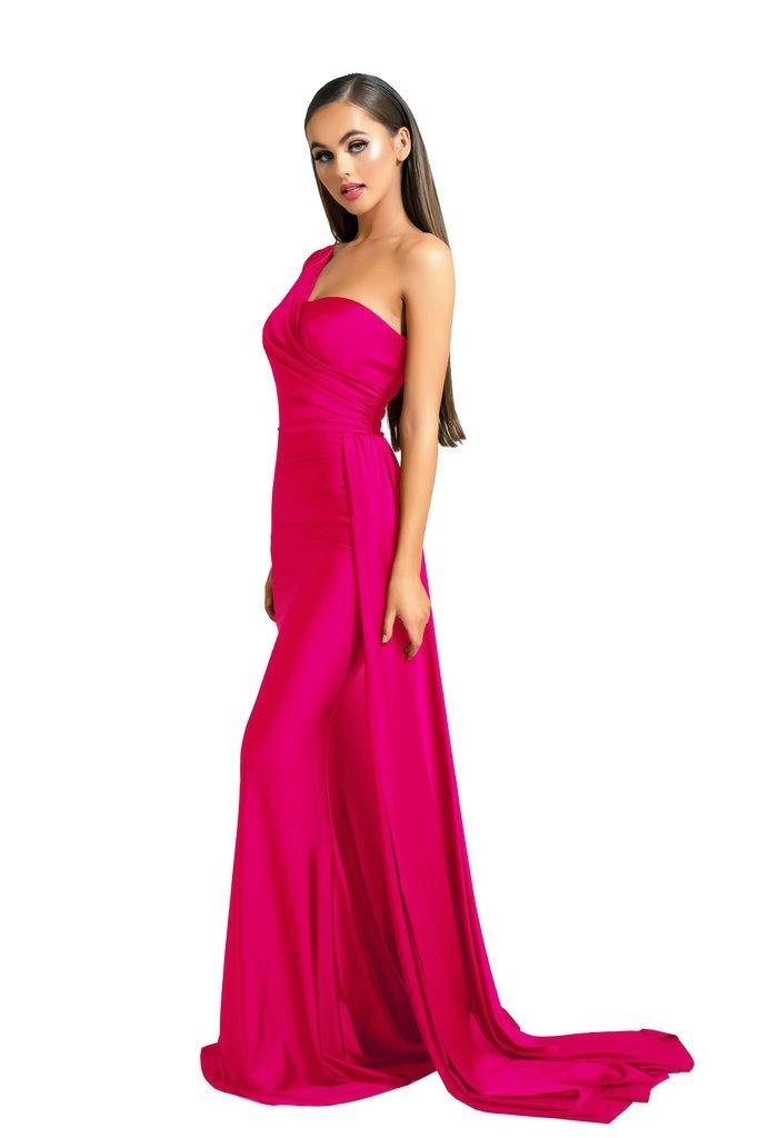 Portia and Scarlett Long Single Shoulder Prom Dress PS6321 - The Dress Outlet