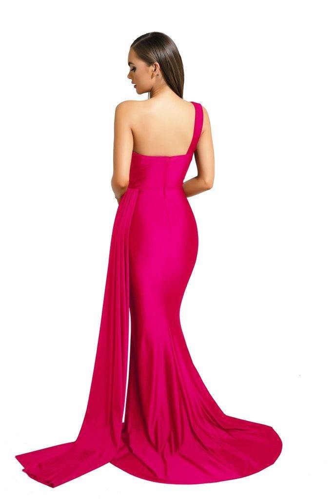 Portia and Scarlett Long Single Shoulder Prom Dress PS6321 - The Dress Outlet