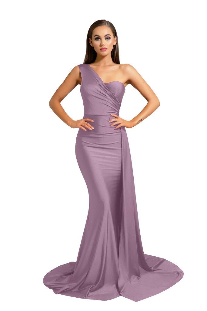 Portia and Scarlett Long Single Shoulder Prom Dress PS6321 - The Dress Outlet