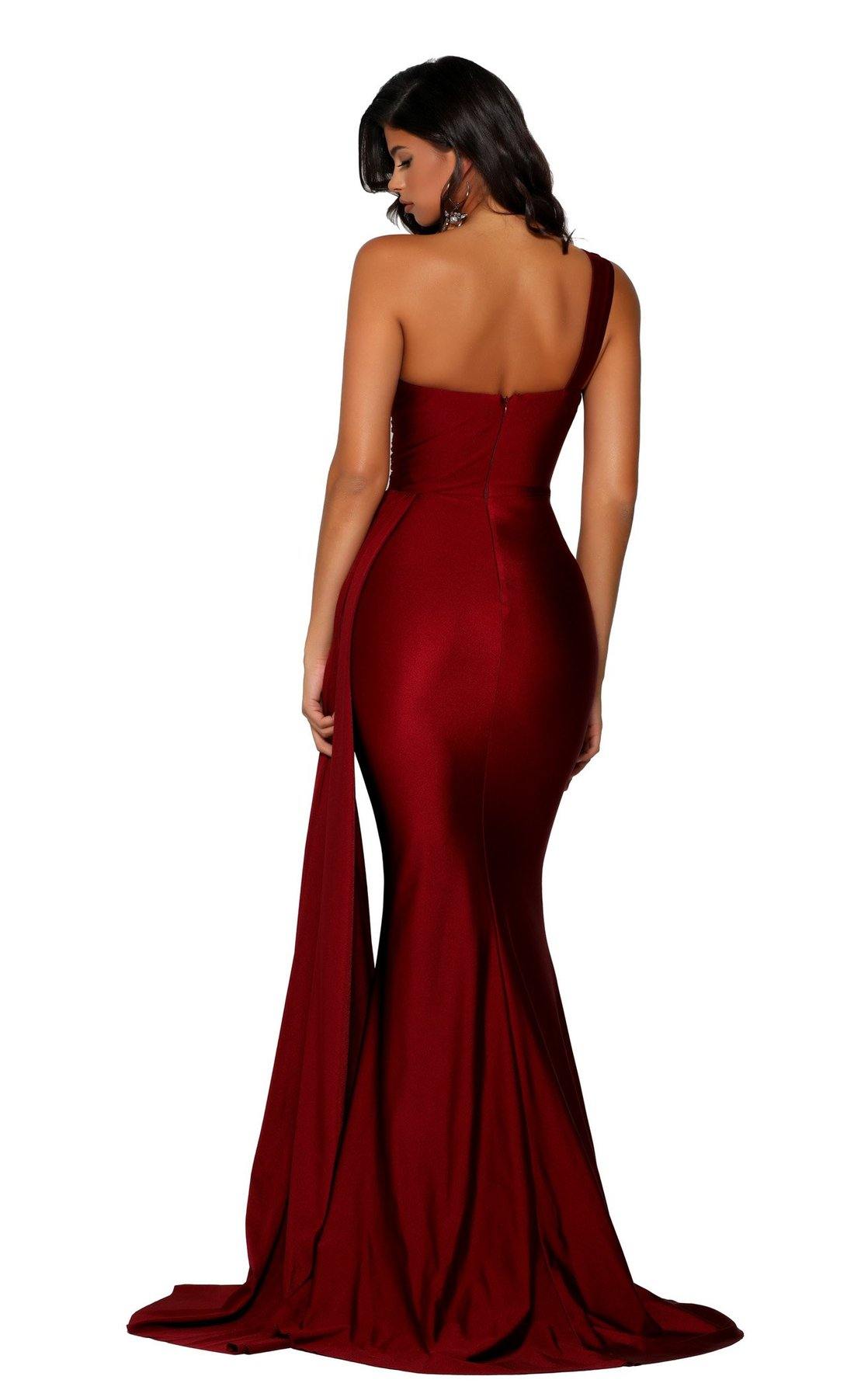 Portia and Scarlett Long Single Shoulder Prom Dress PS6321 - The Dress Outlet