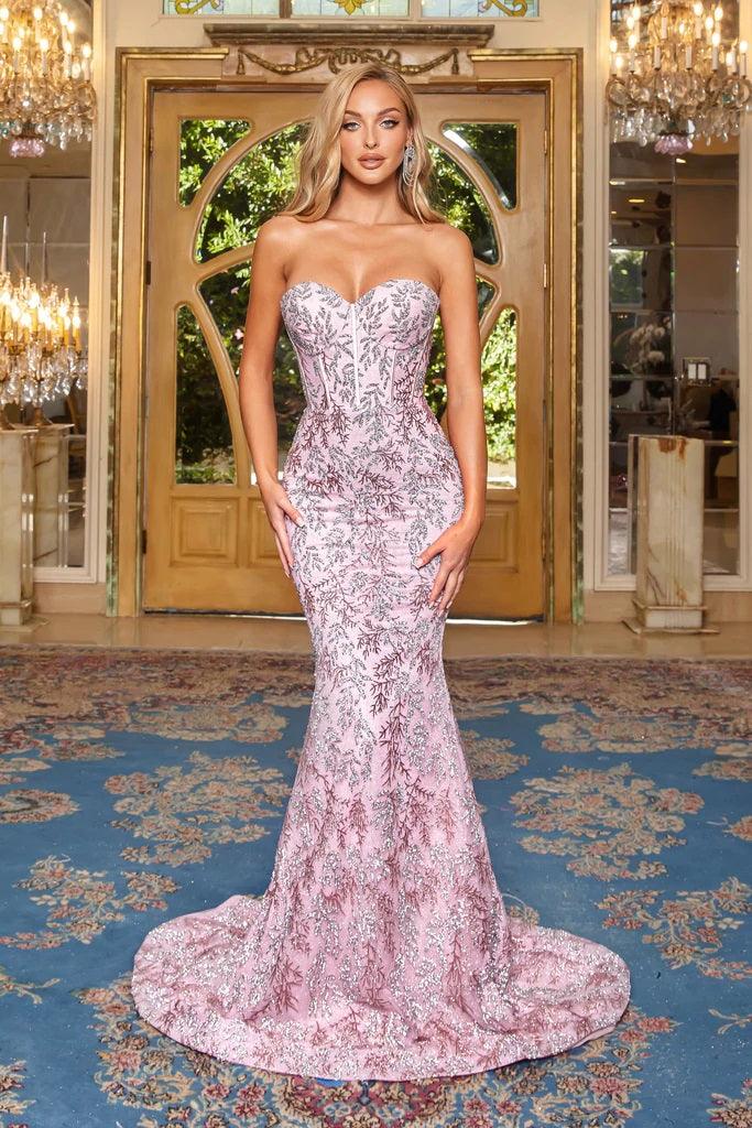 Portia and Scarlett Long Strapless Prom Dress 22061 - The Dress Outlet