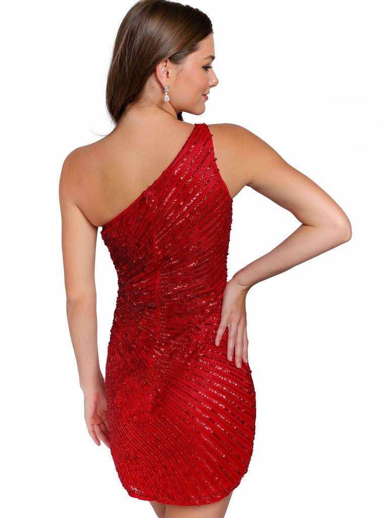 Primavera Couture Short One Shoulder Prom Dress 3830 - The Dress Outlet