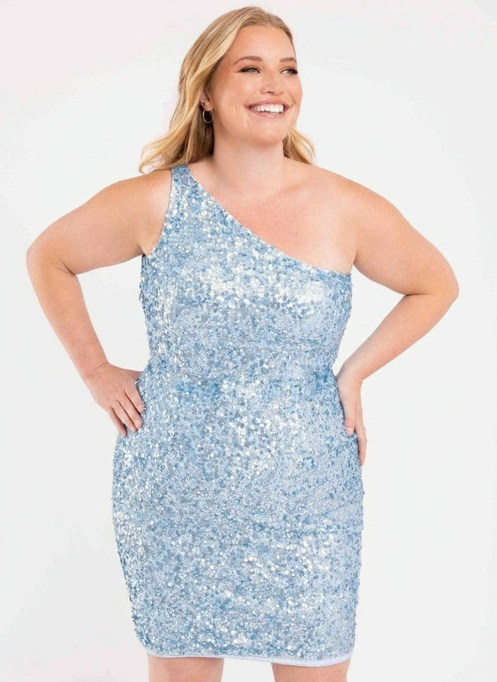 Primavera Couture Short Sequins Plus Size Dress 3883 - The Dress Outlet