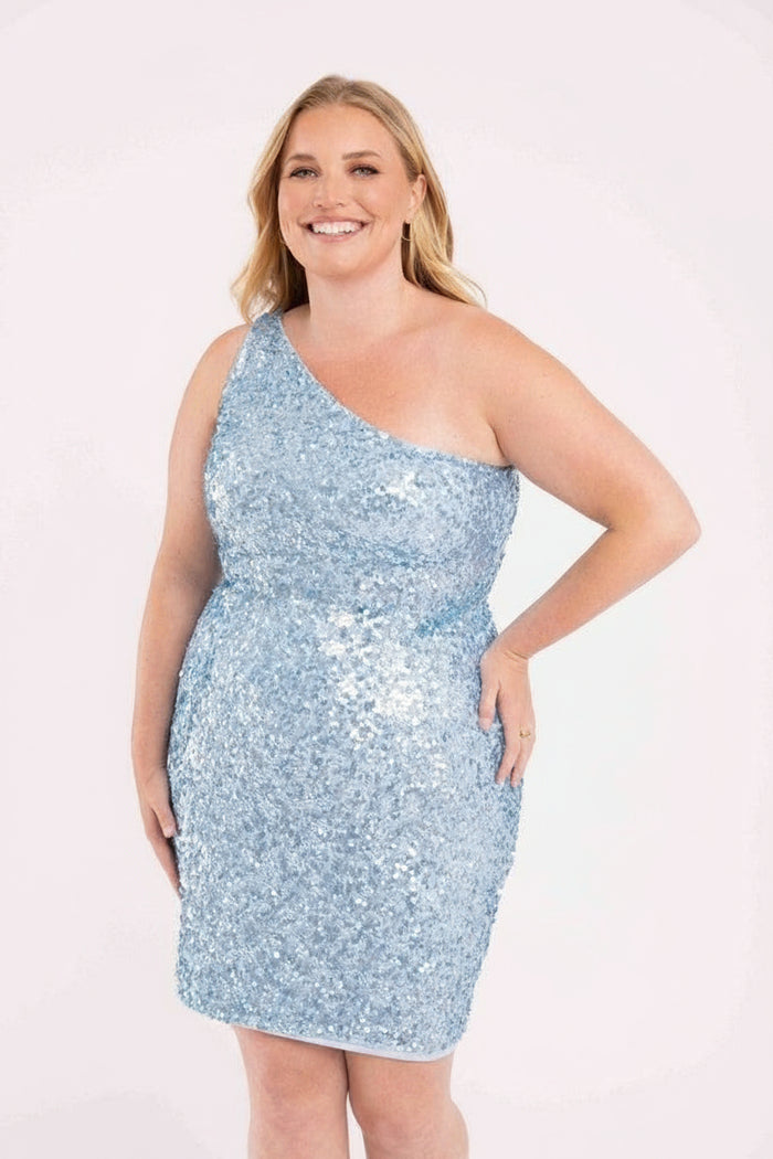 Primavera Couture Short Sequins Plus Size Dress 3883 - The Dress Outlet