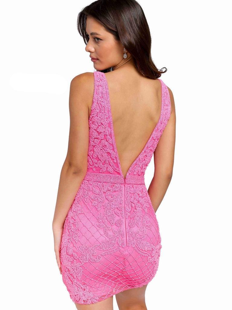 Primavera Couture Short Sleeveless Prom Dress 3856 - The Dress Outlet