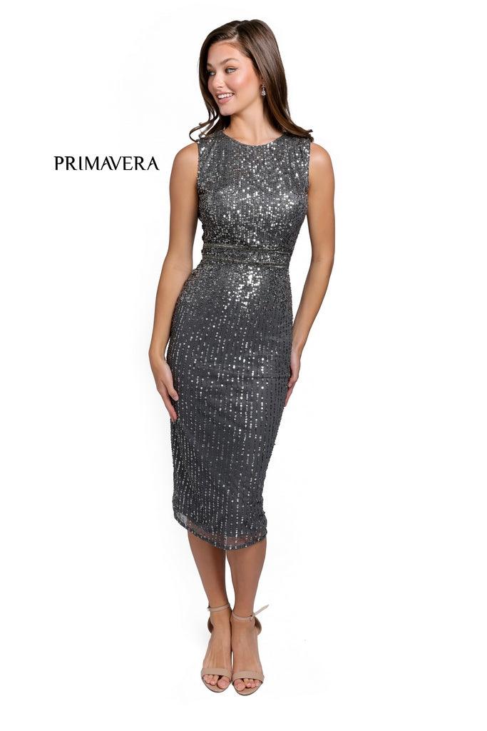 Primavera Couture Sleeveless Tea Length Dress 11076 - The Dress Outlet