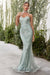 Andrea & Leo CDA1076 Prom Long Strapless Formal Bolero Cape Dress Sage