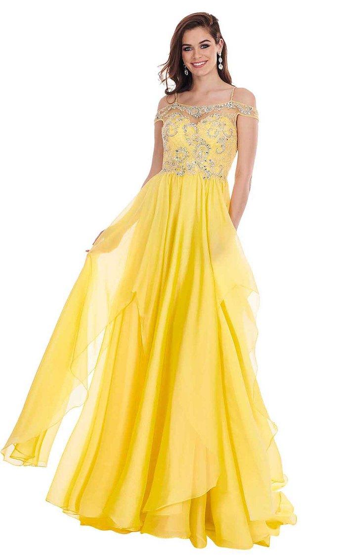 Rachel Allan Long Off Shoulder Prom Dress 6591 - The Dress Outlet