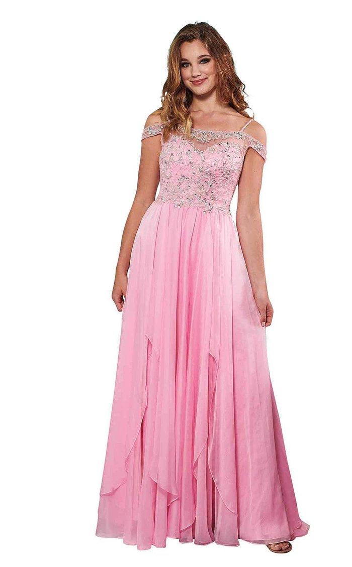 Rachel Allan Long Off Shoulder Prom Dress 6591 - The Dress Outlet