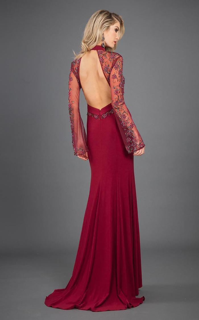 Rachel Allan Long Sleeve Fitted Formal Dress 8266 - The Dress Outlet