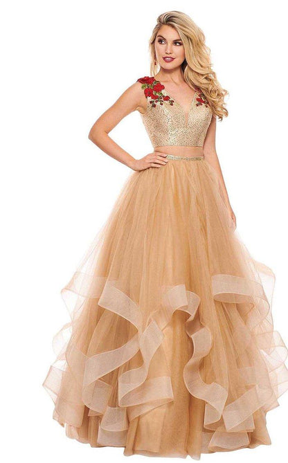 Rachel Allan Prom Two Piece Long Ball Gown 6412 - The Dress Outlet