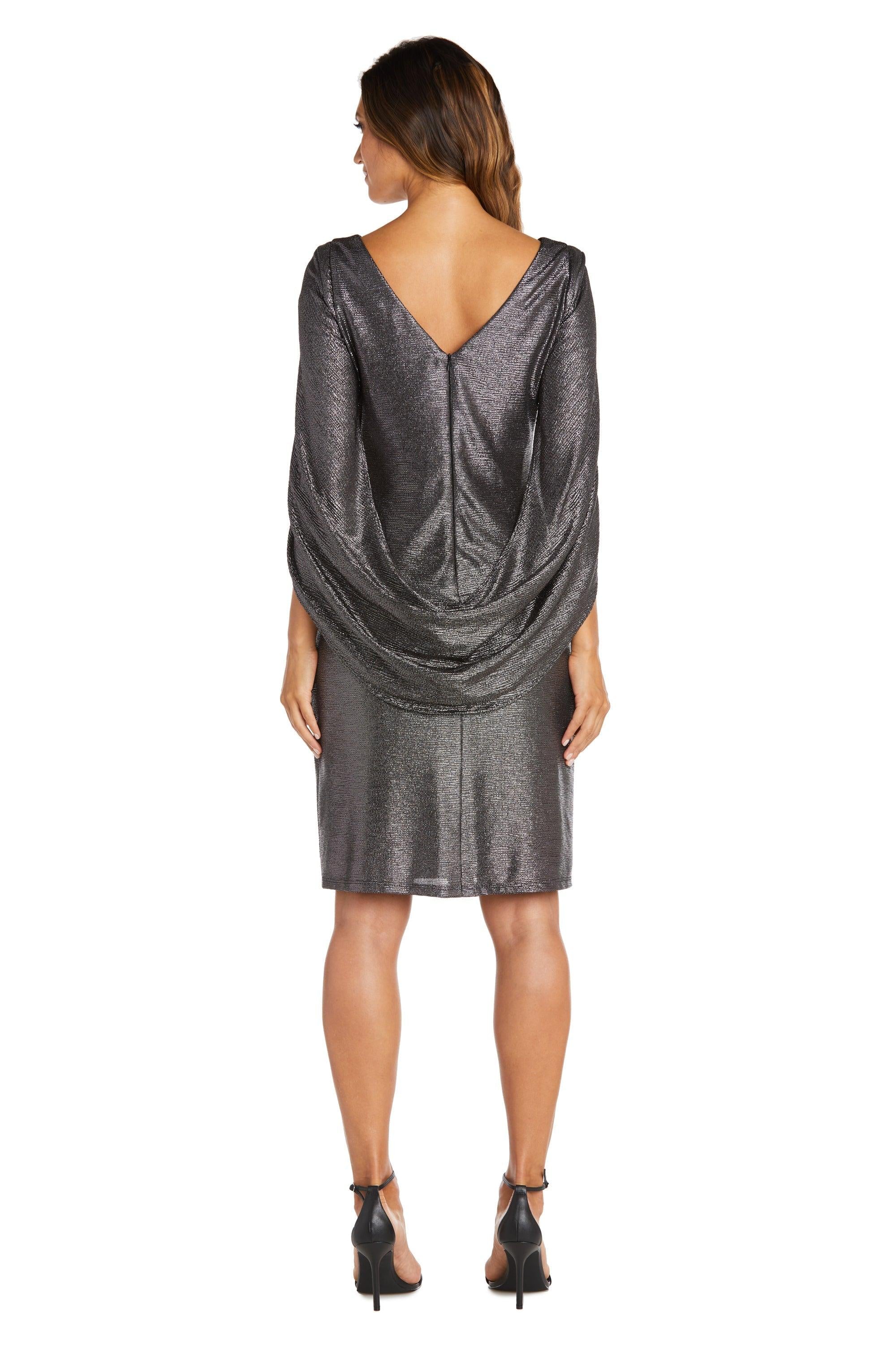 R&M Richards Draped Sleeve Short Dress Sale - The Dress Outlet