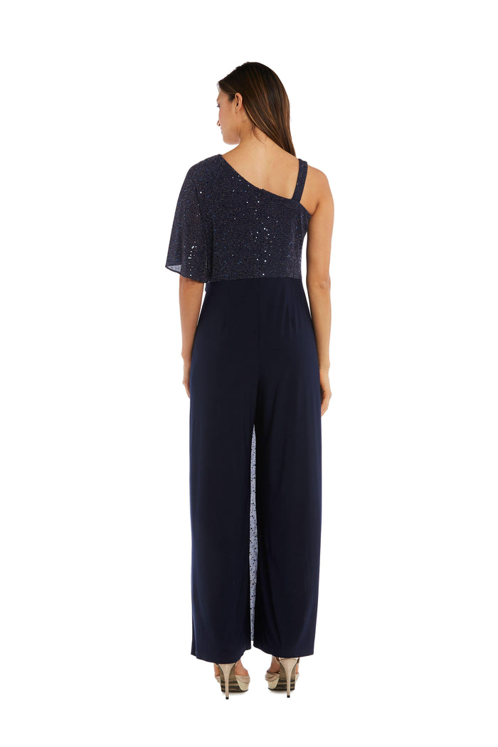 R&M Richards Formal Asymmetric Petite Jumpsuit 3096P - The Dress Outlet