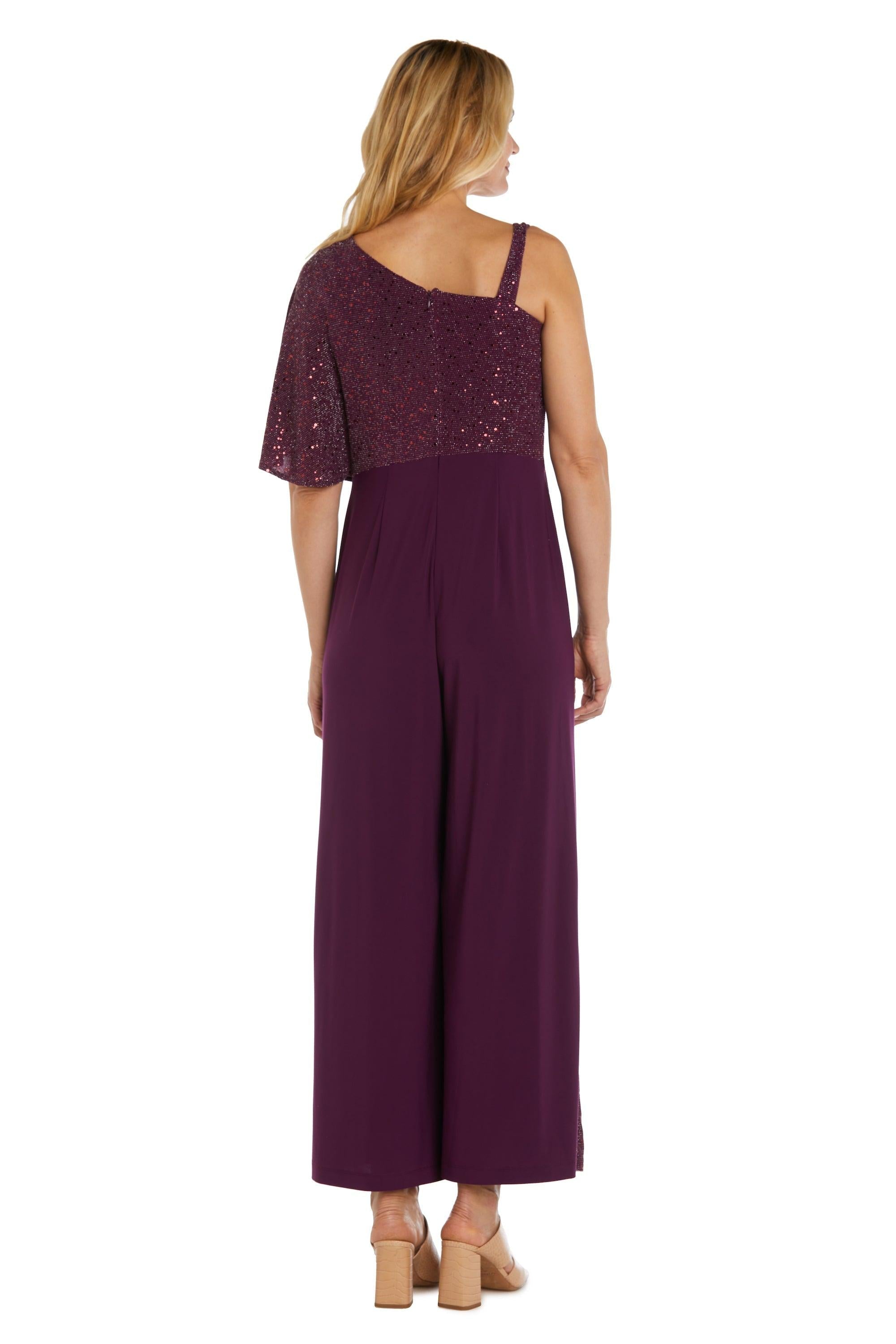 R&M Richards Formal Asymmetric Petite Jumpsuit 3096P - The Dress Outlet
