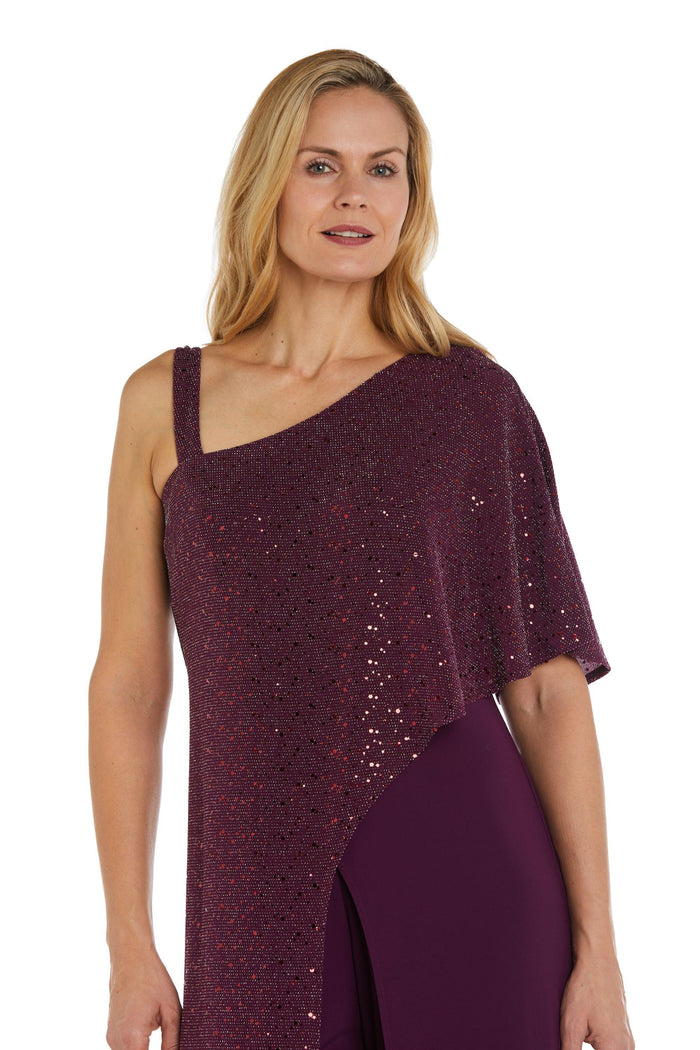 R&M Richards Formal Asymmetric Petite Jumpsuit 3096P - The Dress Outlet