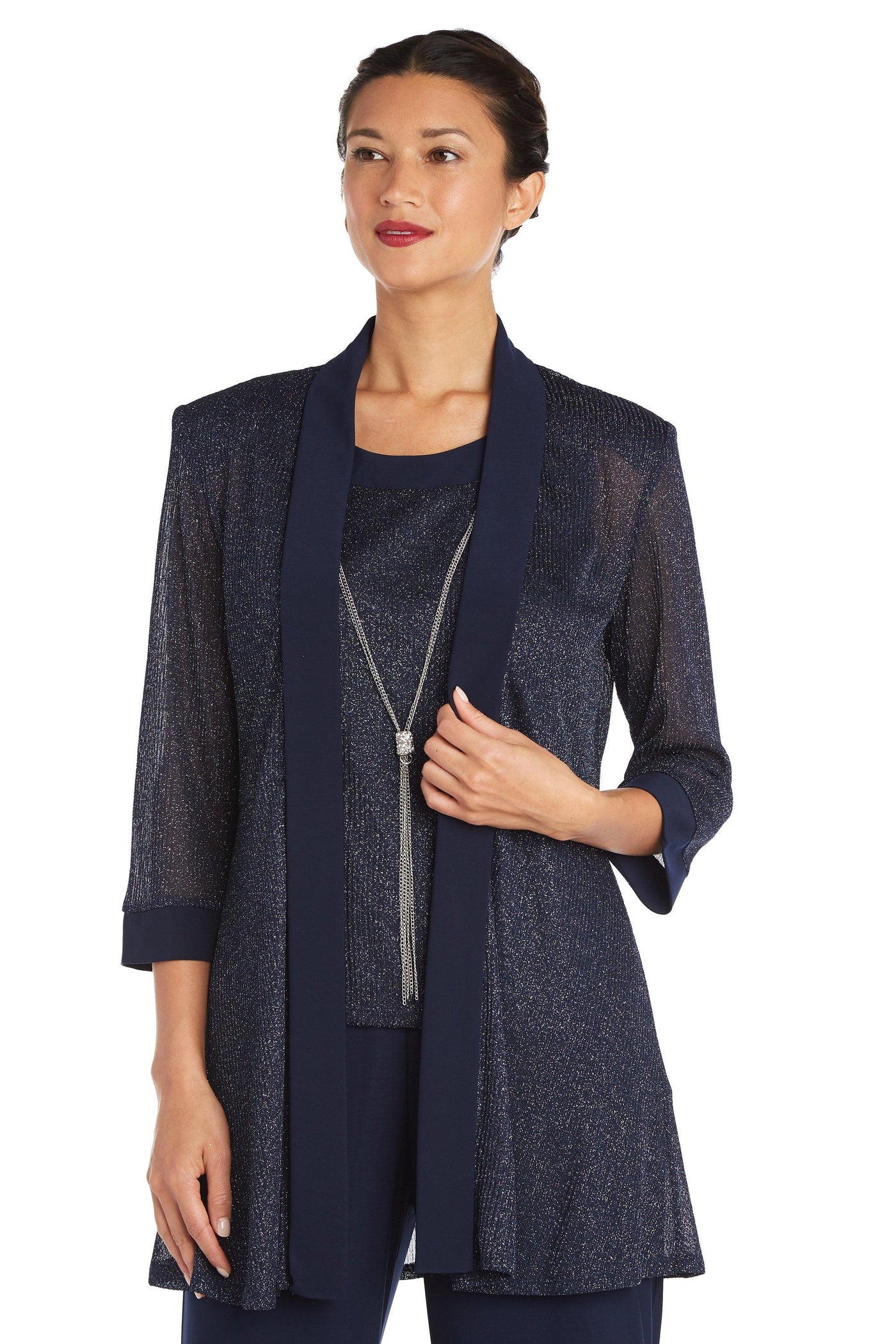 R&M Richards Formal Metallic Petite Pant Suit 1782P - The Dress Outlet