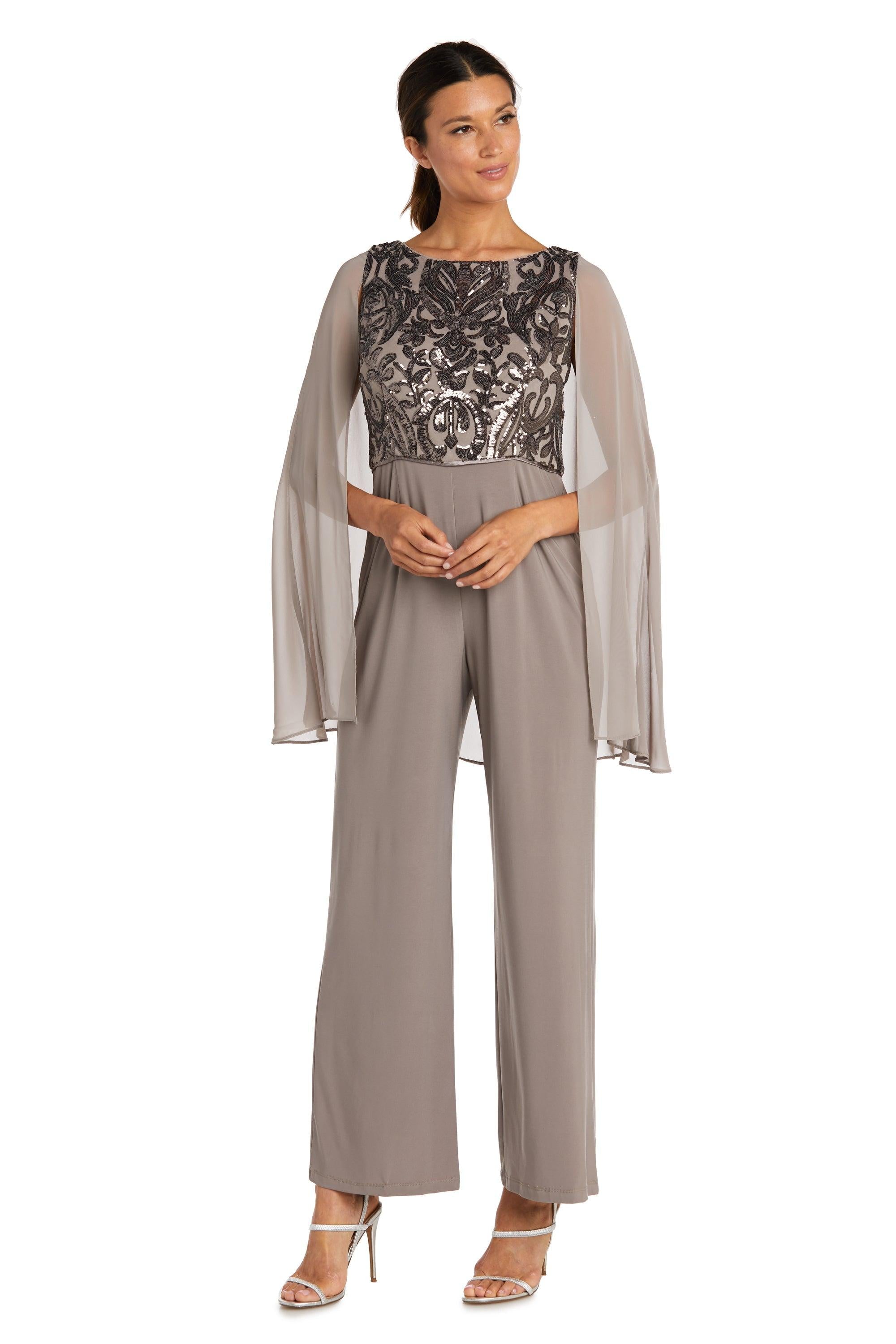 R&M Richards Formal Petite Chiffon Jumpsuit 7539P - The Dress Outlet
