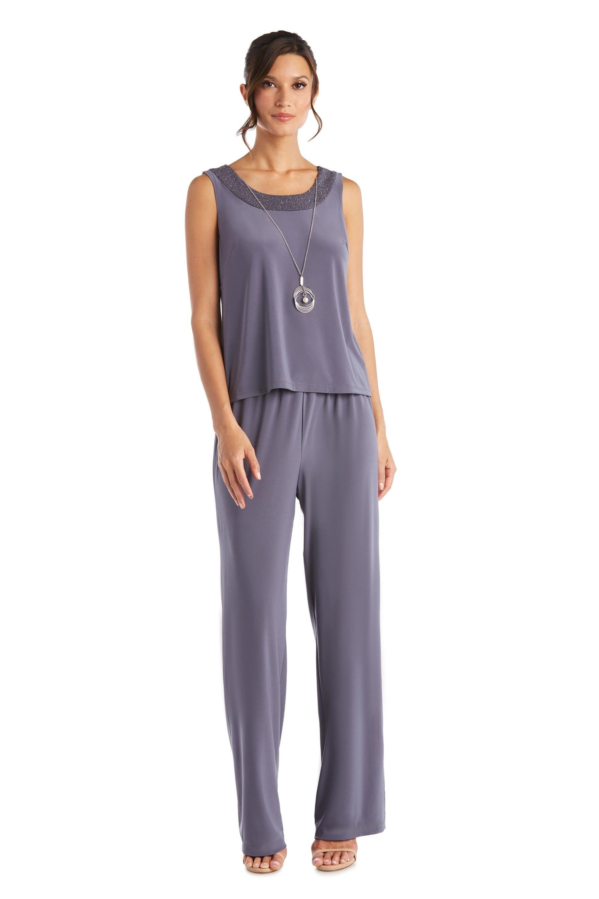 R&M Richards 7241P Formal Petite Duster Pant Suit