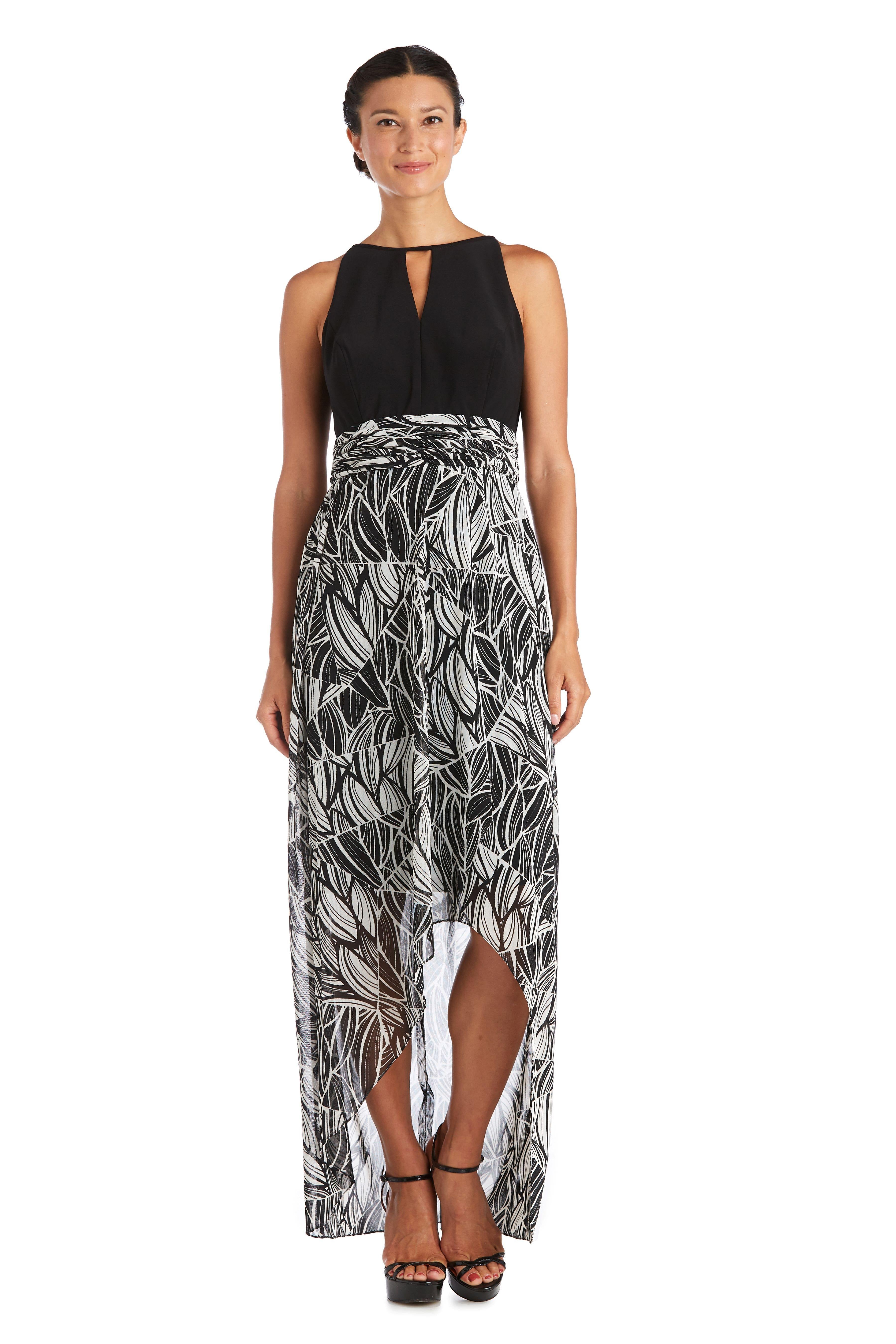 Black/Taupe R&M Richards 7215P High Low Floral Petite Dress for $66.99 ...