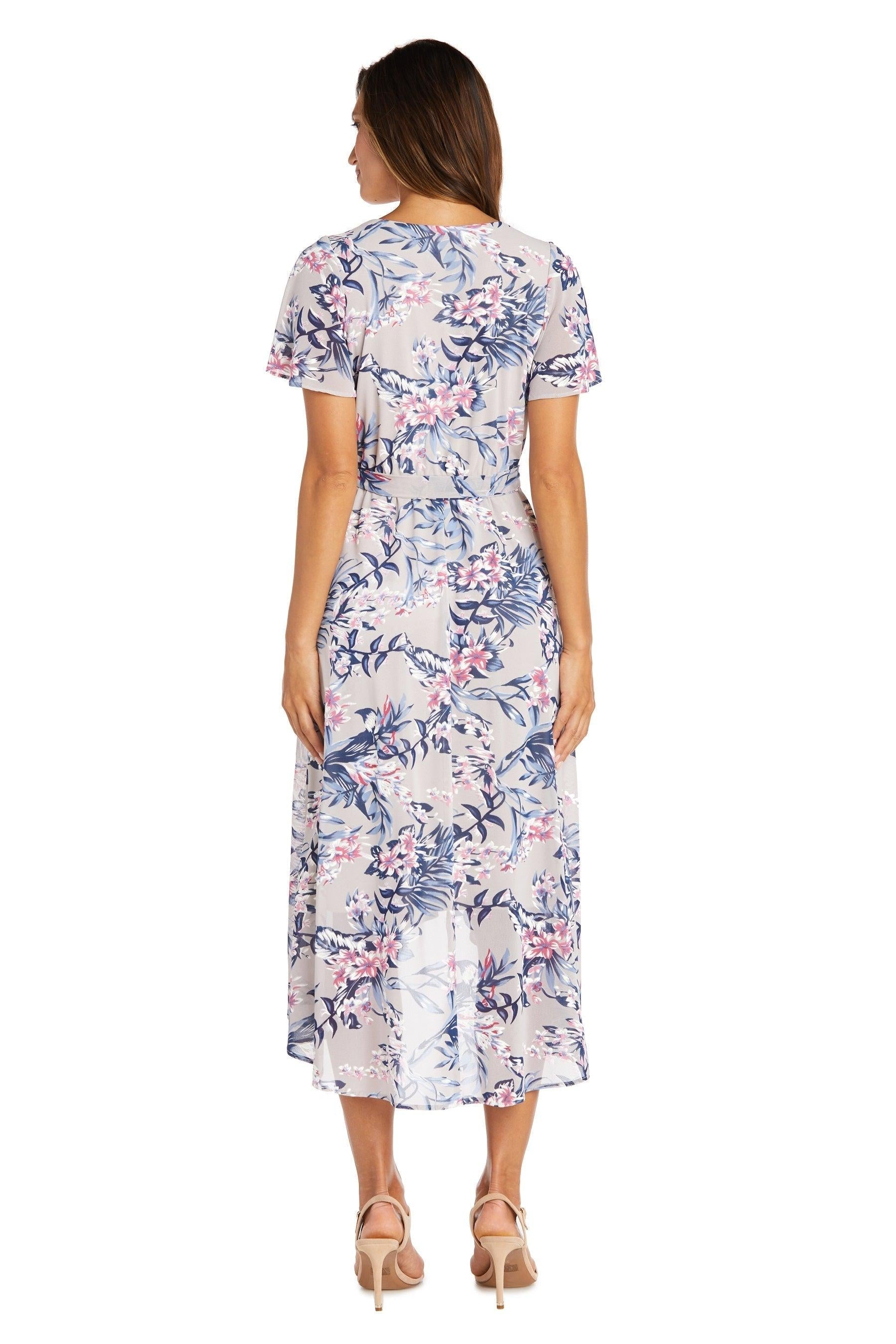 R&M Richards High Low Floral Petite Dress 9400P - The Dress Outlet
