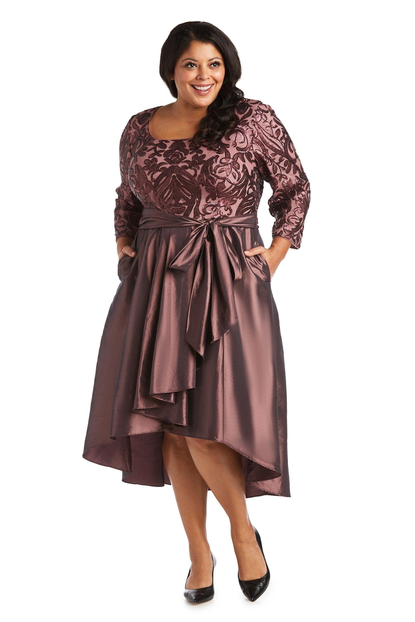 Dark Rose R&M Richards 7406W High Low Plus Size Party Dress for $75.99 ...
