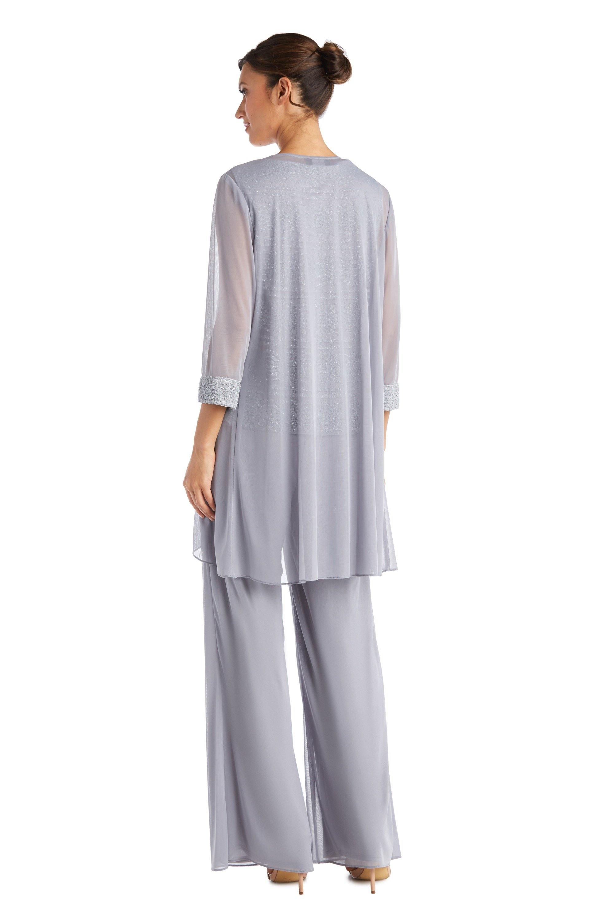 R&M Richards Long Formal Beaded Pant Suit 7008 - The Dress Outlet