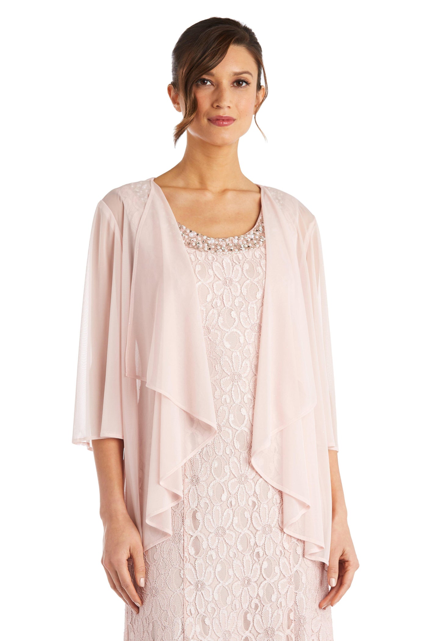 R&M Richards Long Formal Beaded Petite Dress 2382P - The Dress Outlet