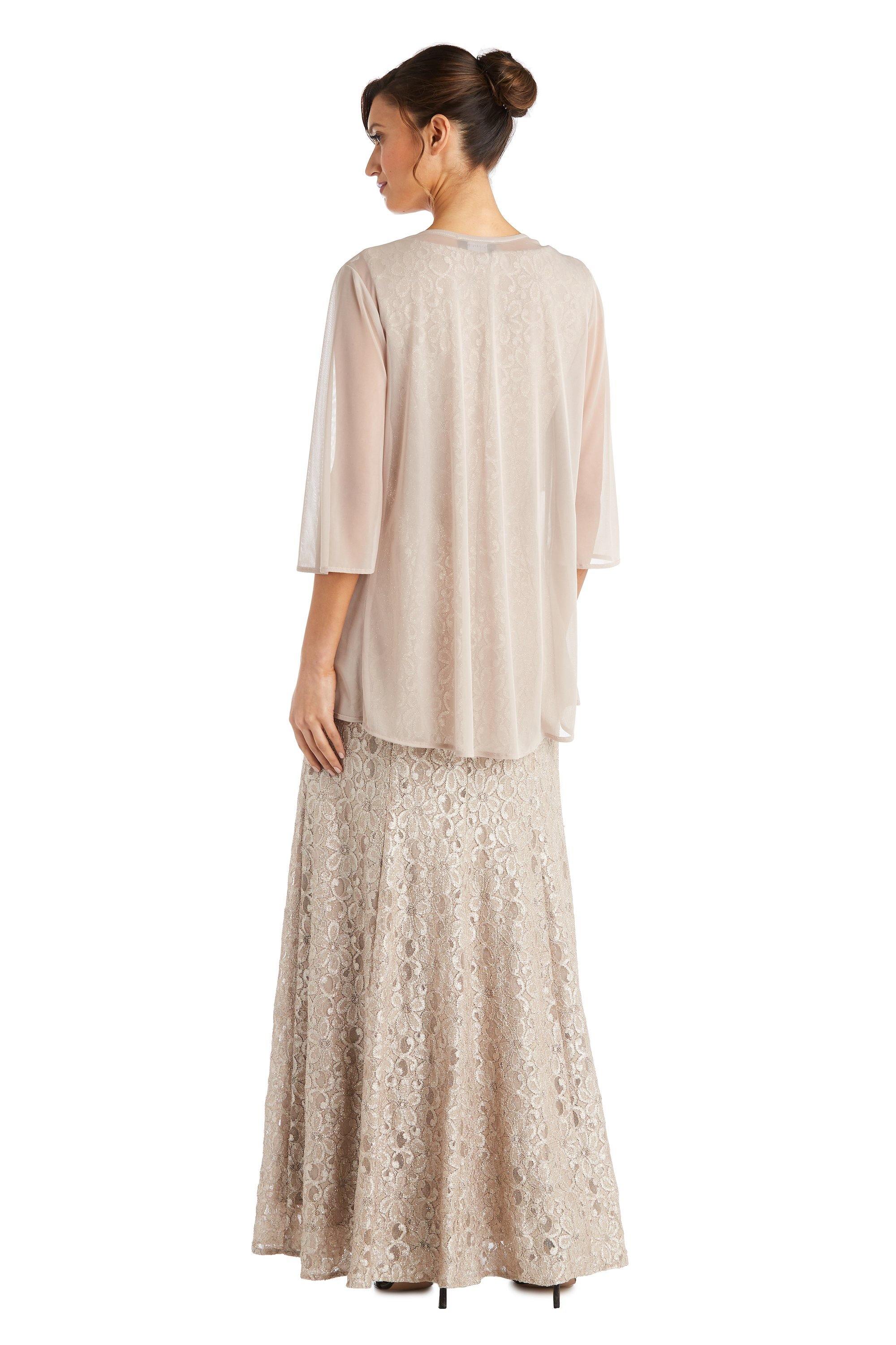 R&M Richards Long Formal Beaded Petite Dress 2382P - The Dress Outlet