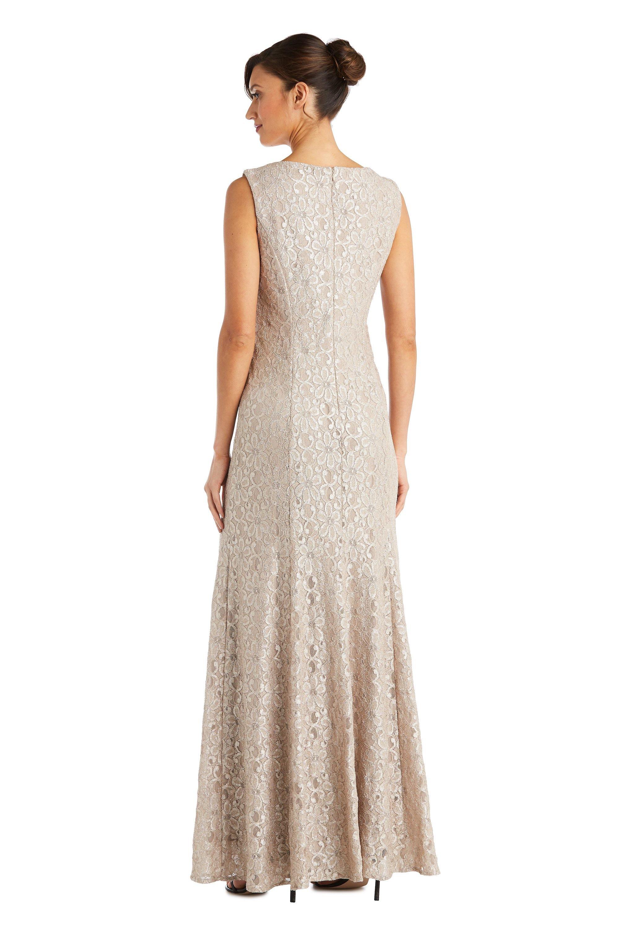 R&M Richards Long Formal Beaded Petite Dress 2382P - The Dress Outlet