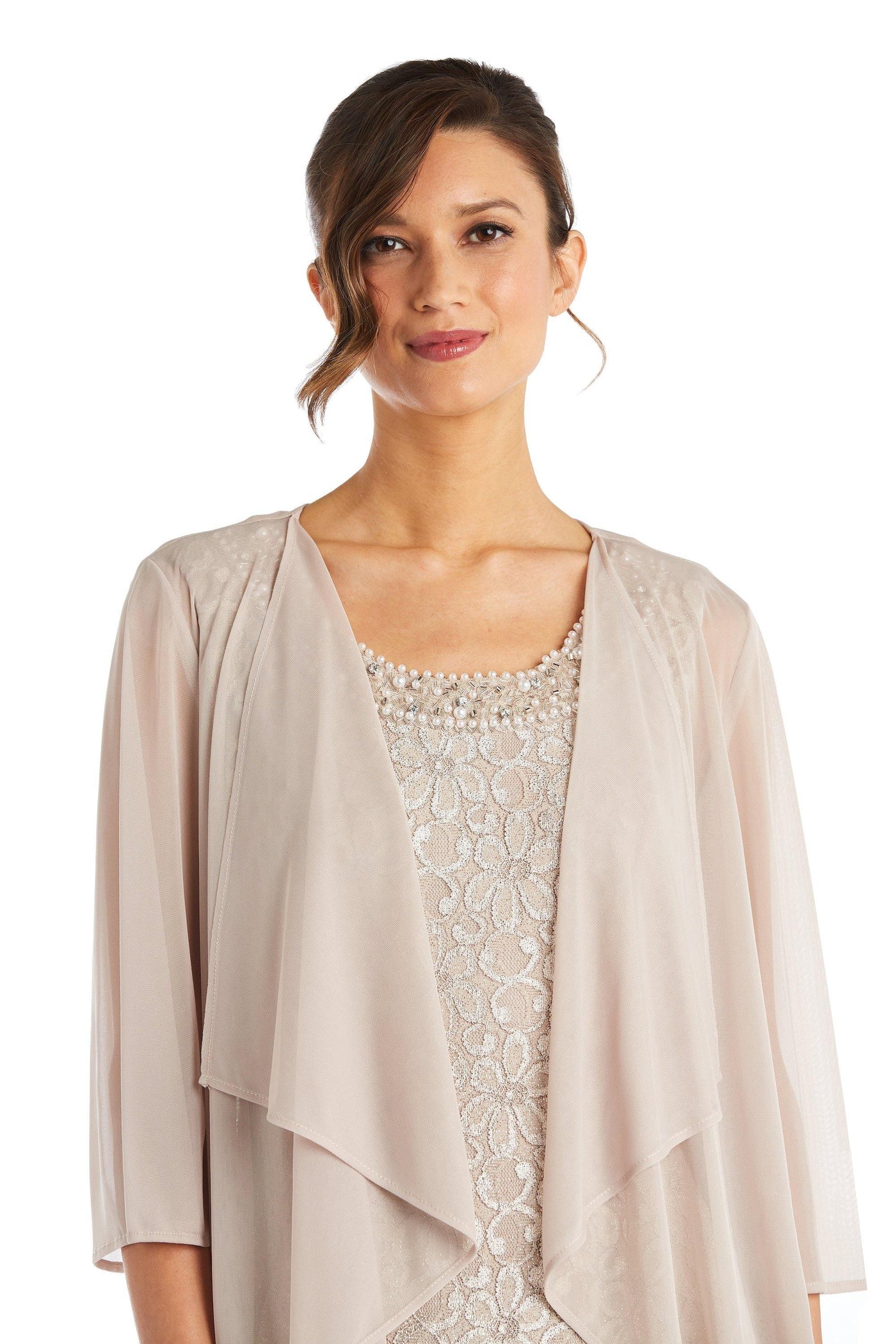 R&M Richards Long Formal Beaded Petite Dress 2382P - The Dress Outlet