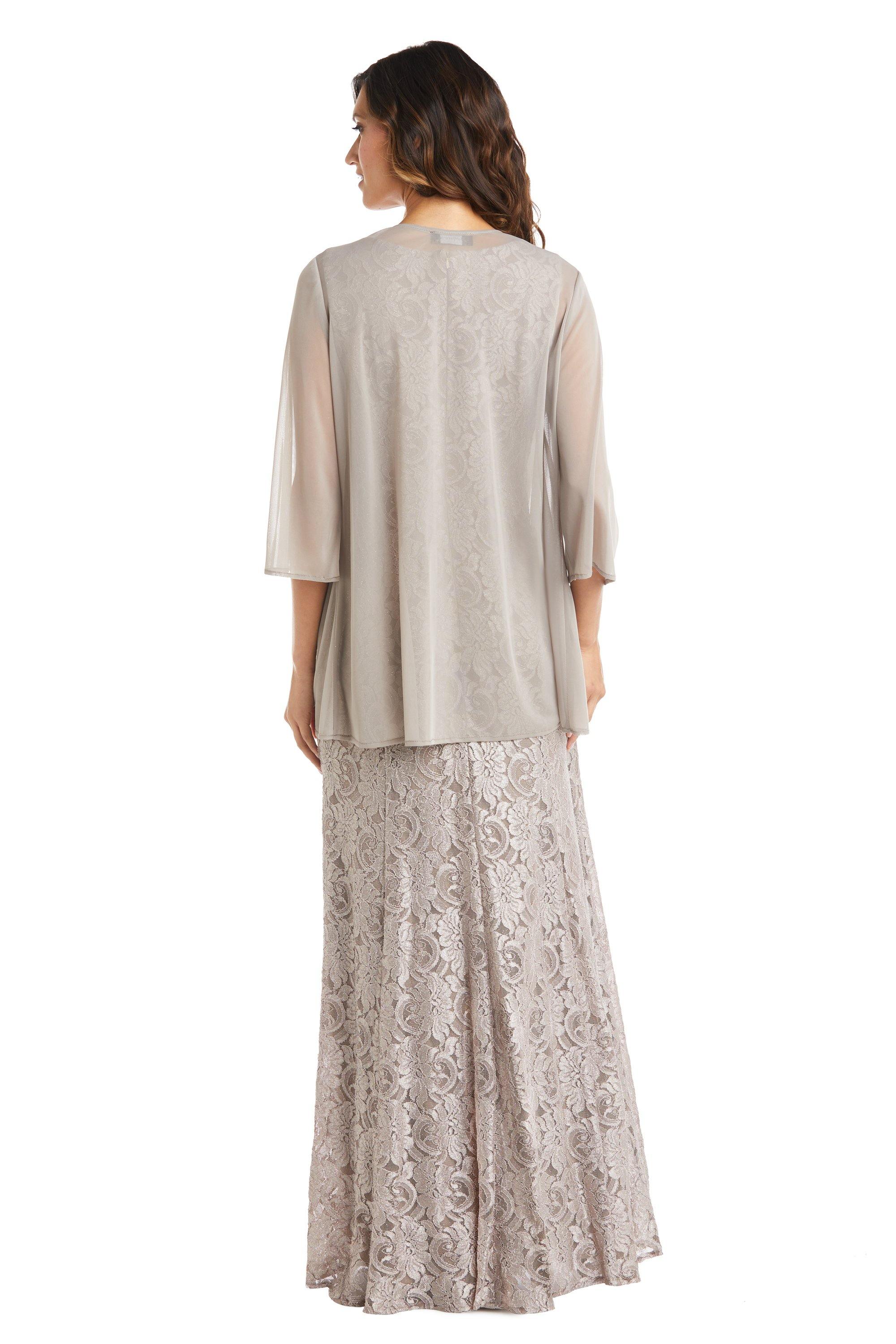 R&M Richards Long Formal Beaded Petite Dress 2552P - The Dress Outlet