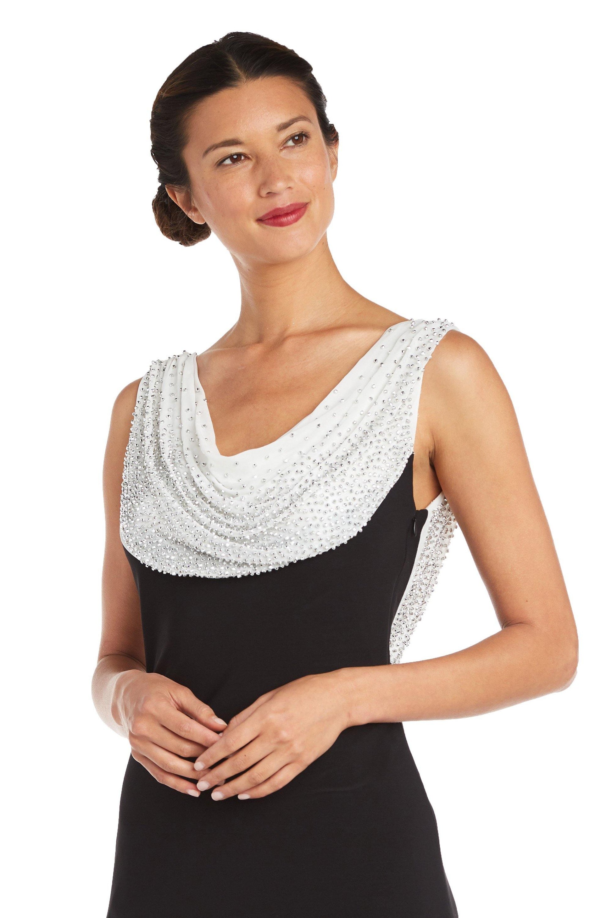 R&M Richards 9773P Long Formal Beaded Petite Dress