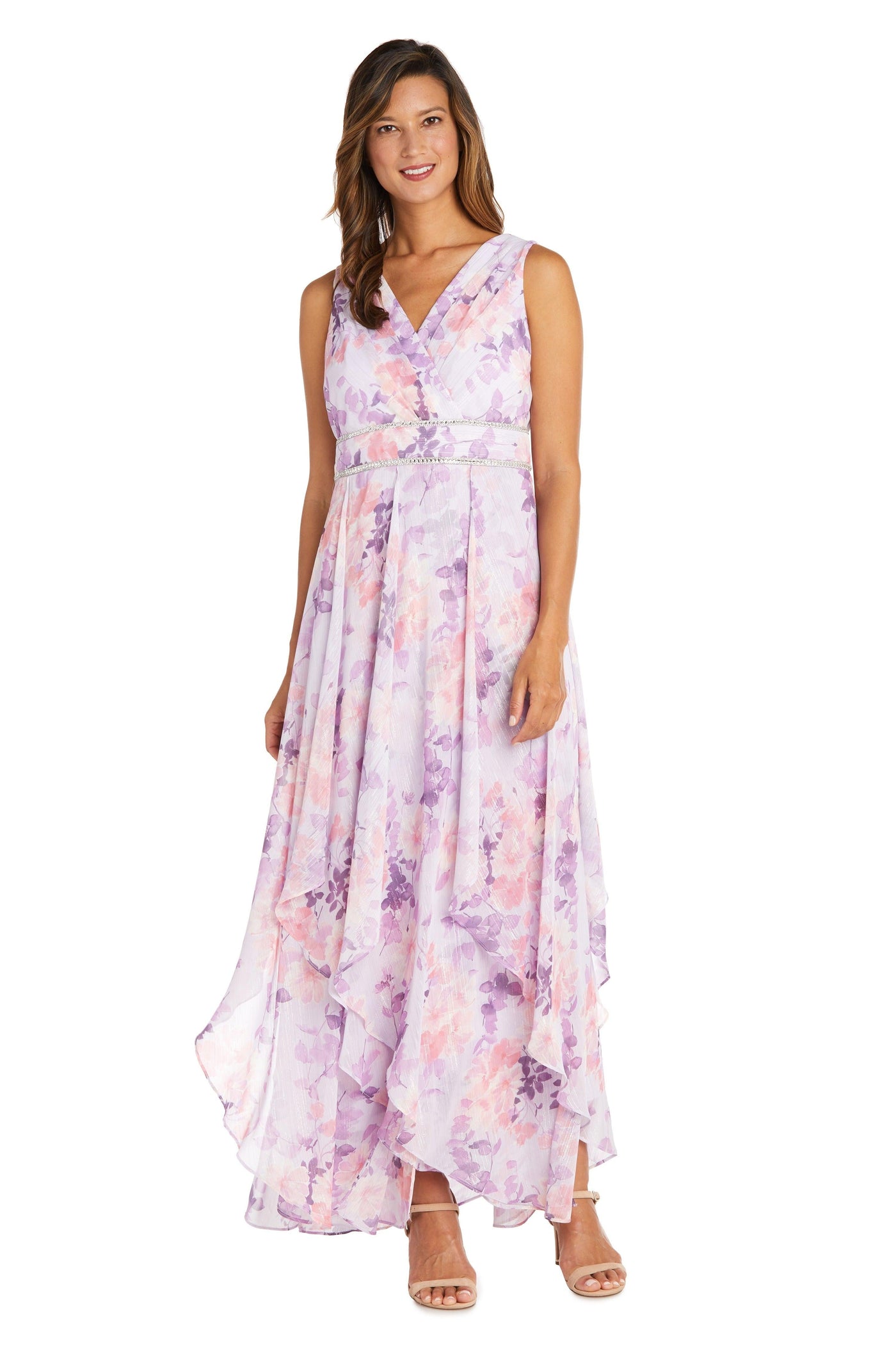 R&M Richards Long Formal Floral Petite Dress 9316P - The Dress Outlet