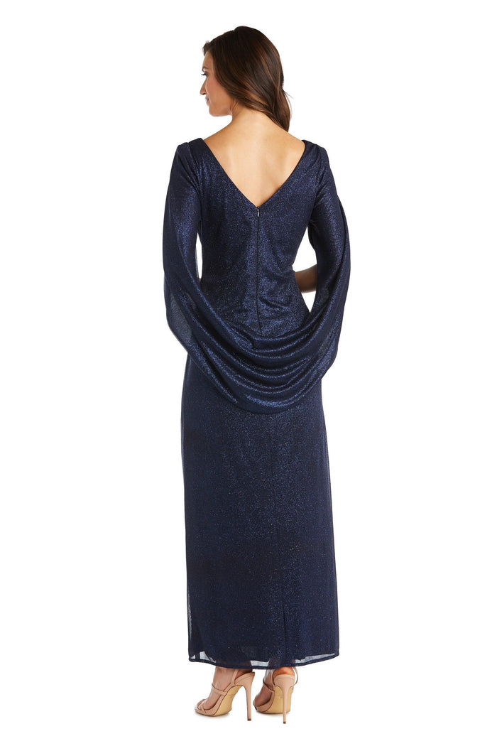 Mother of the Bride Dresses Long Formal Glitter Chiffon Petite Dress Navy