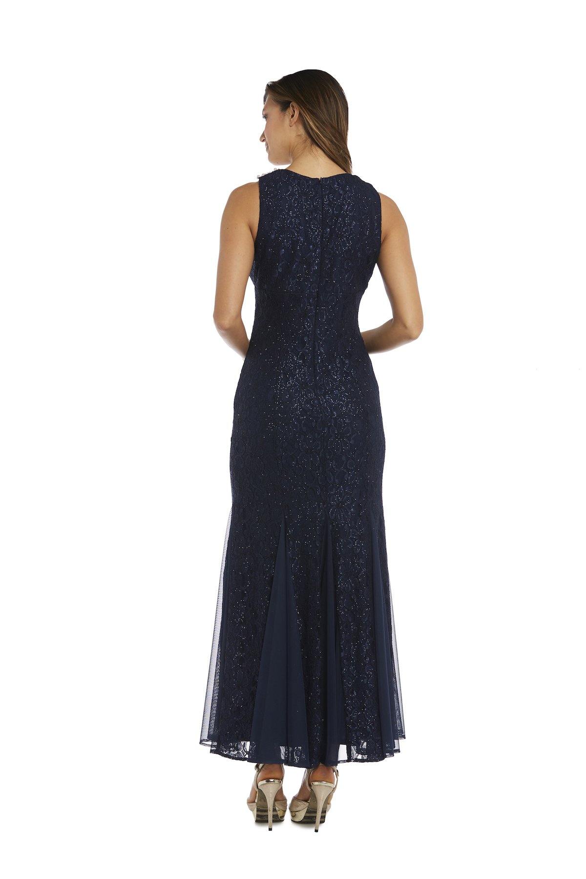 R&M Richards Long Formal Halter Petite Dress 8903P - The Dress Outlet