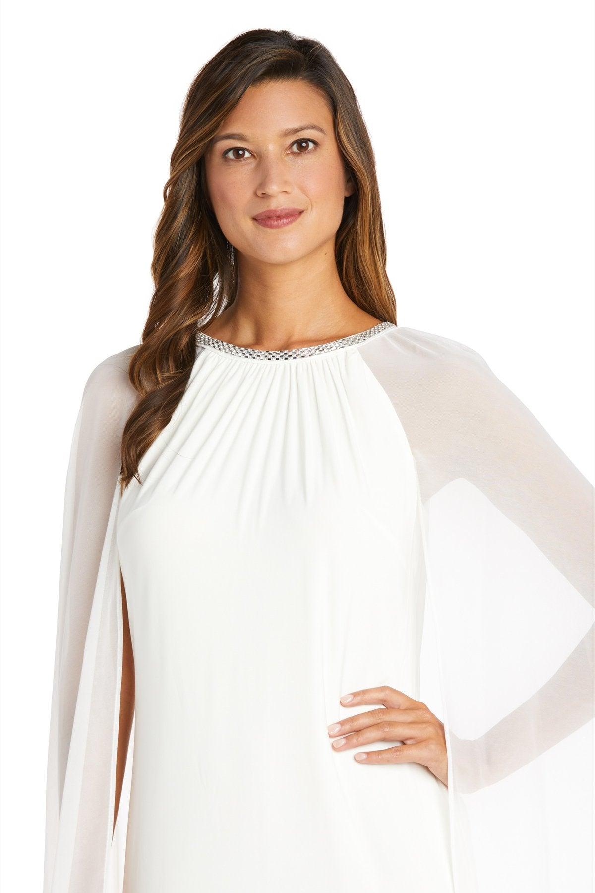 R&M Richards Long Formal Petite Beaded Dress 2487P - The Dress Outlet