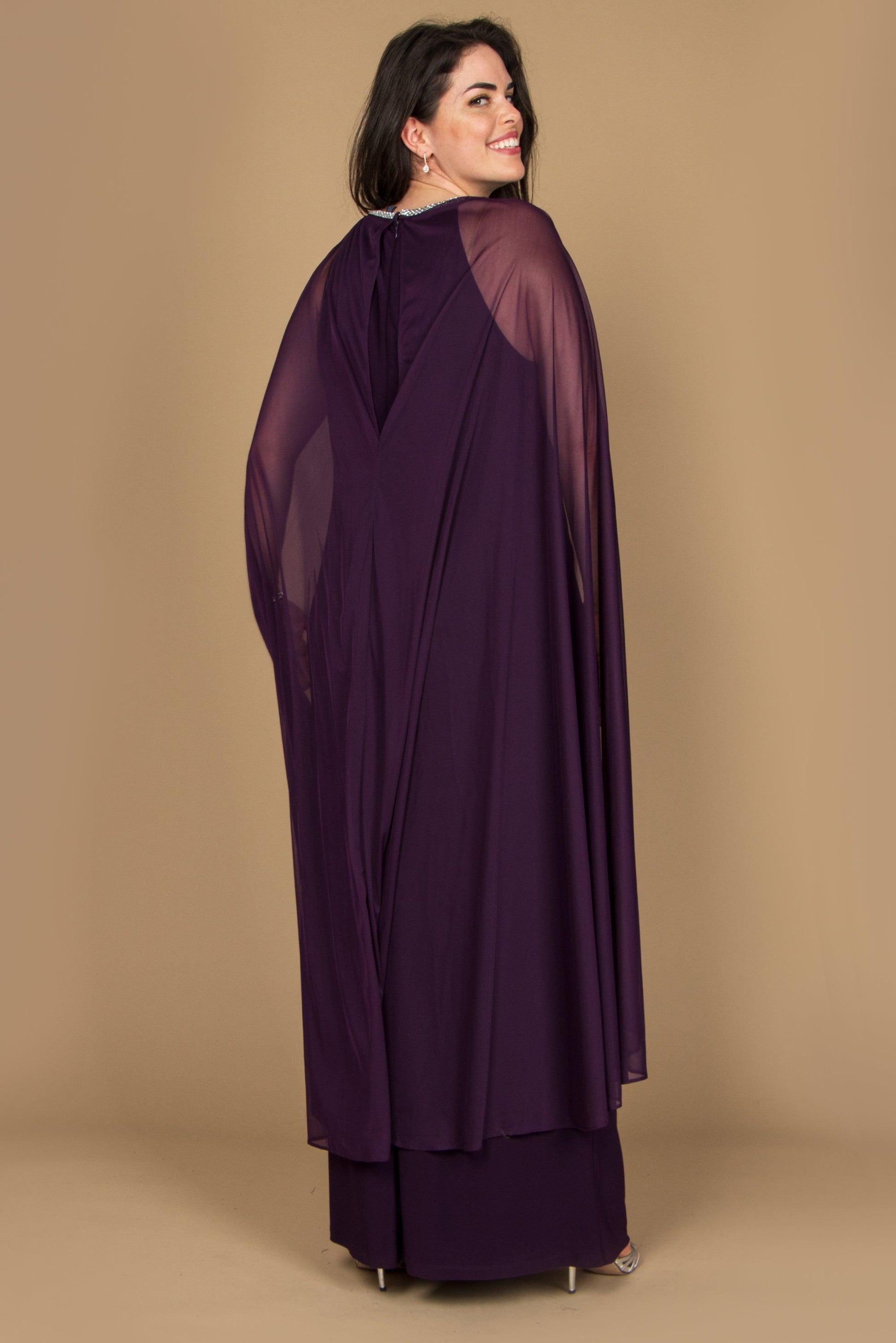 R&M Richards 2487P Long Formal Petite Beaded Dress