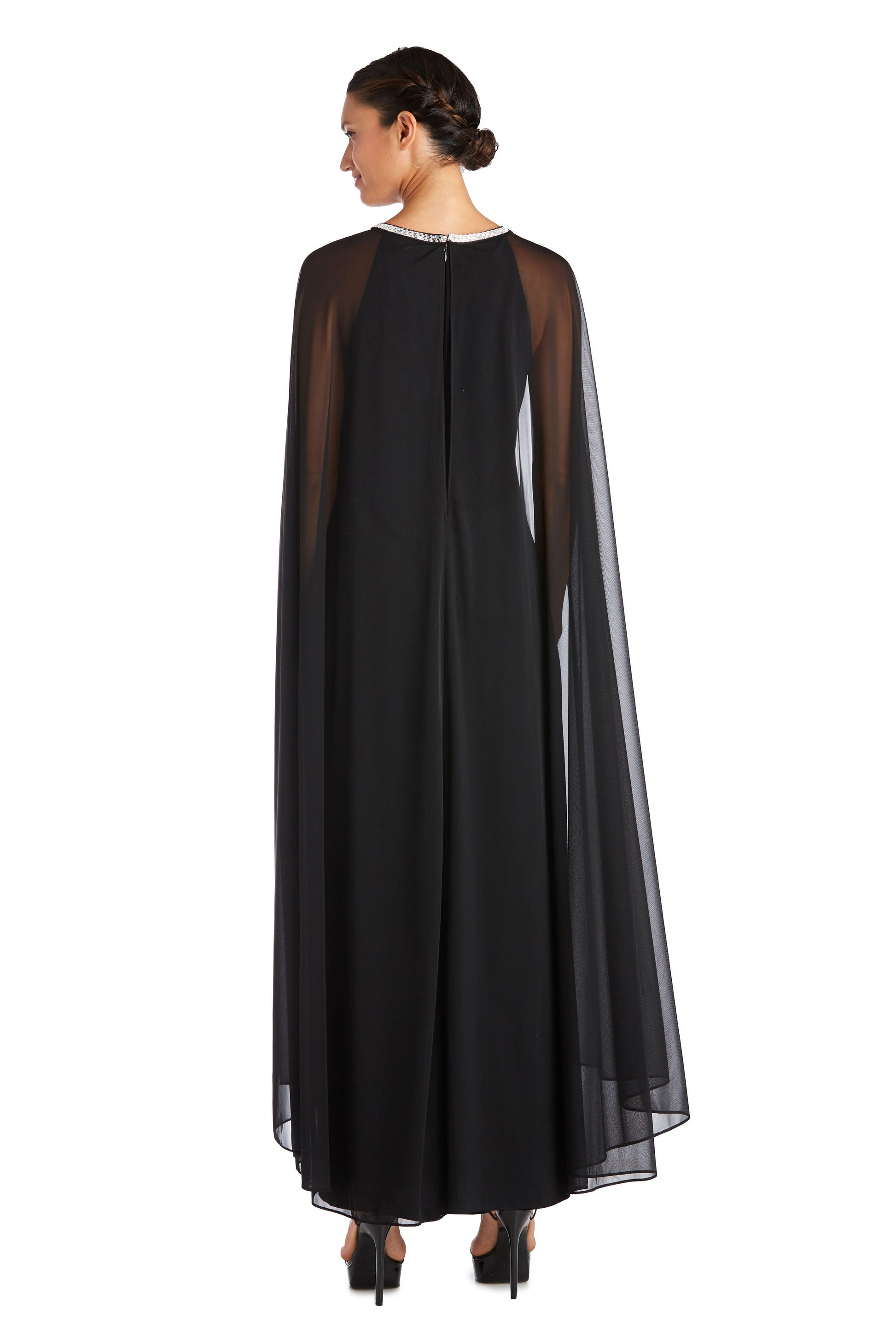 R&M Richards 2487P Long Formal Petite Beaded Dress