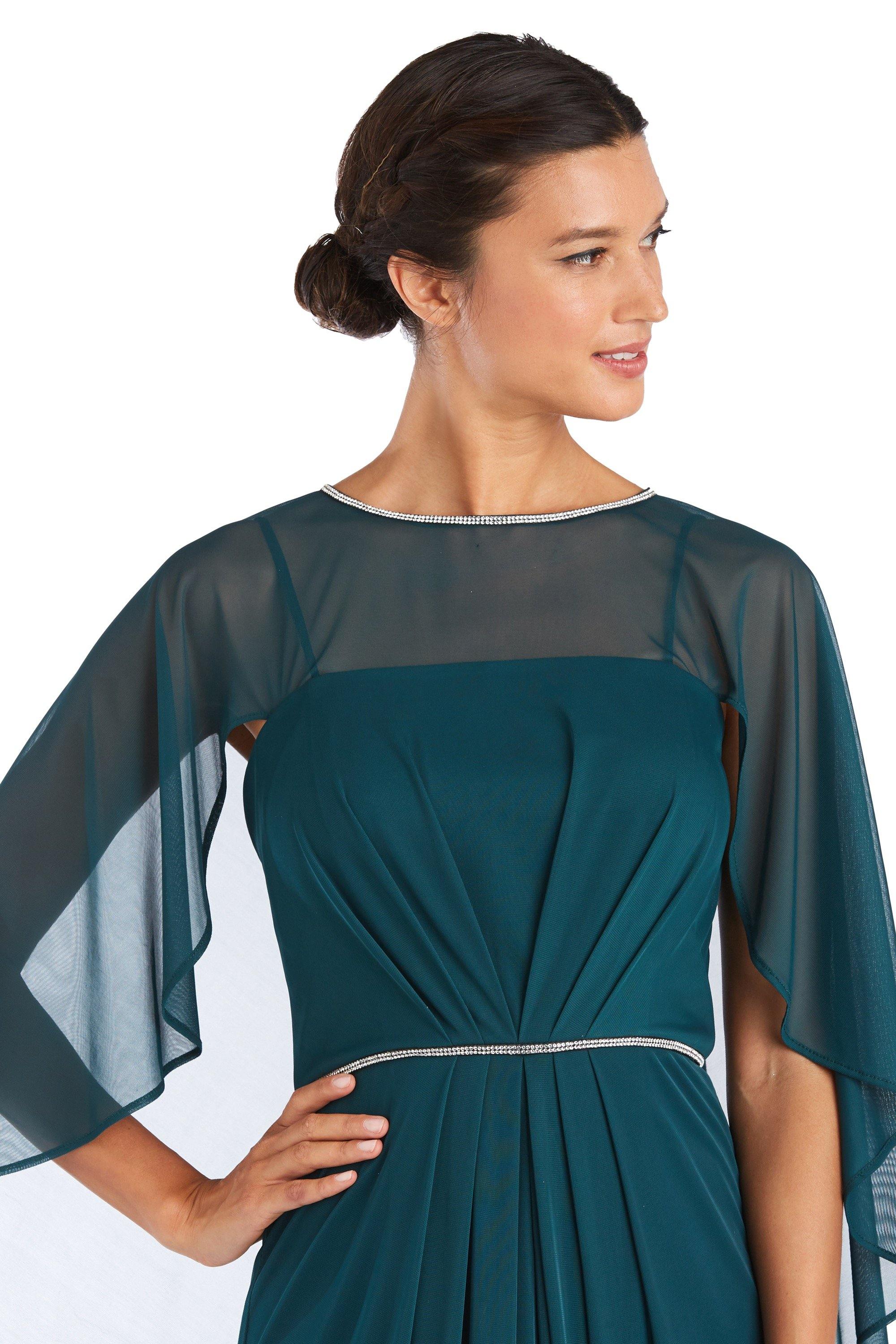 R&M Richards Long Formal Petite Chiffon Dress 2461P - The Dress Outlet