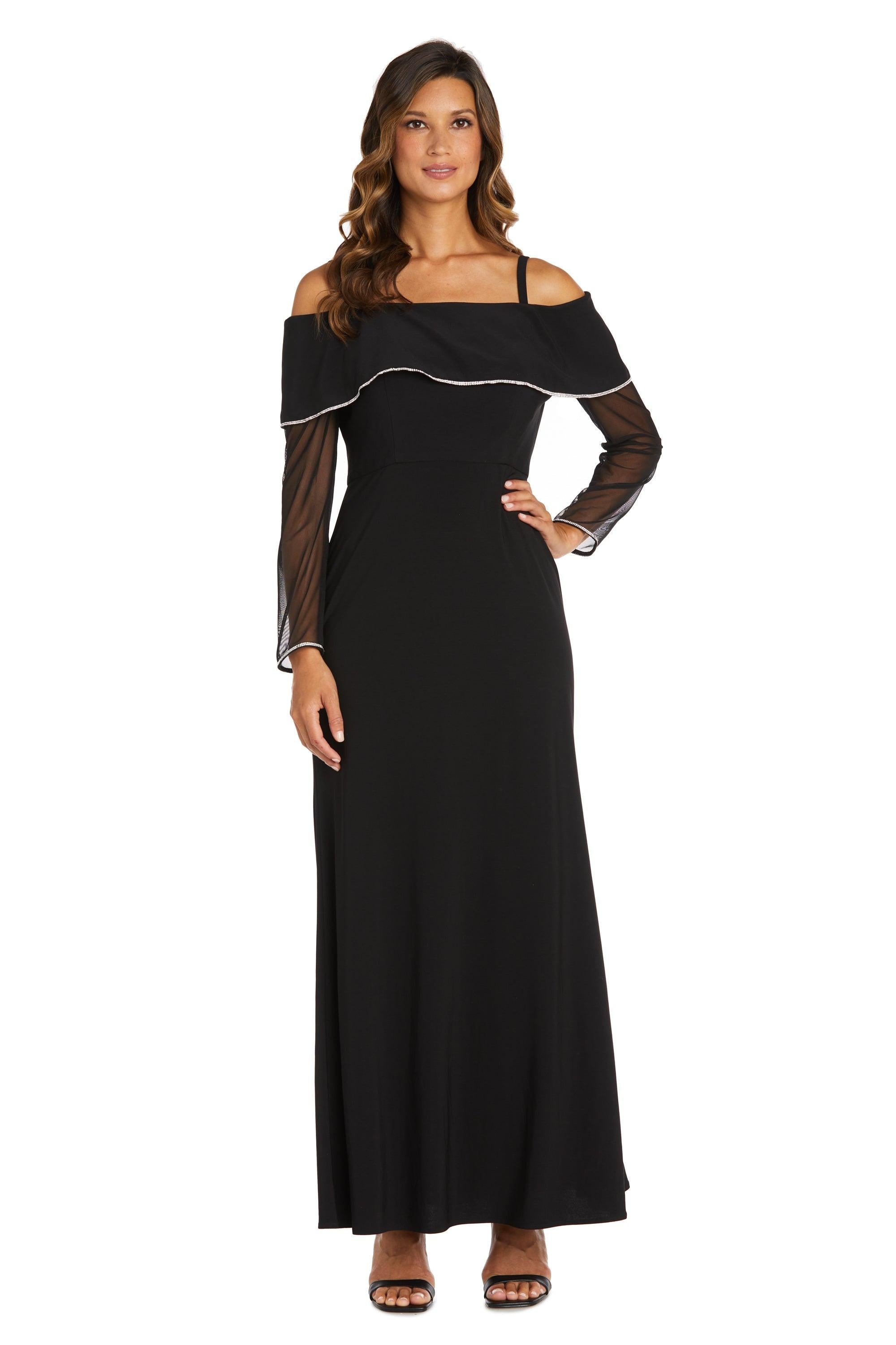 Black R&M Richards 2637P Long Formal Petite Evening Dress