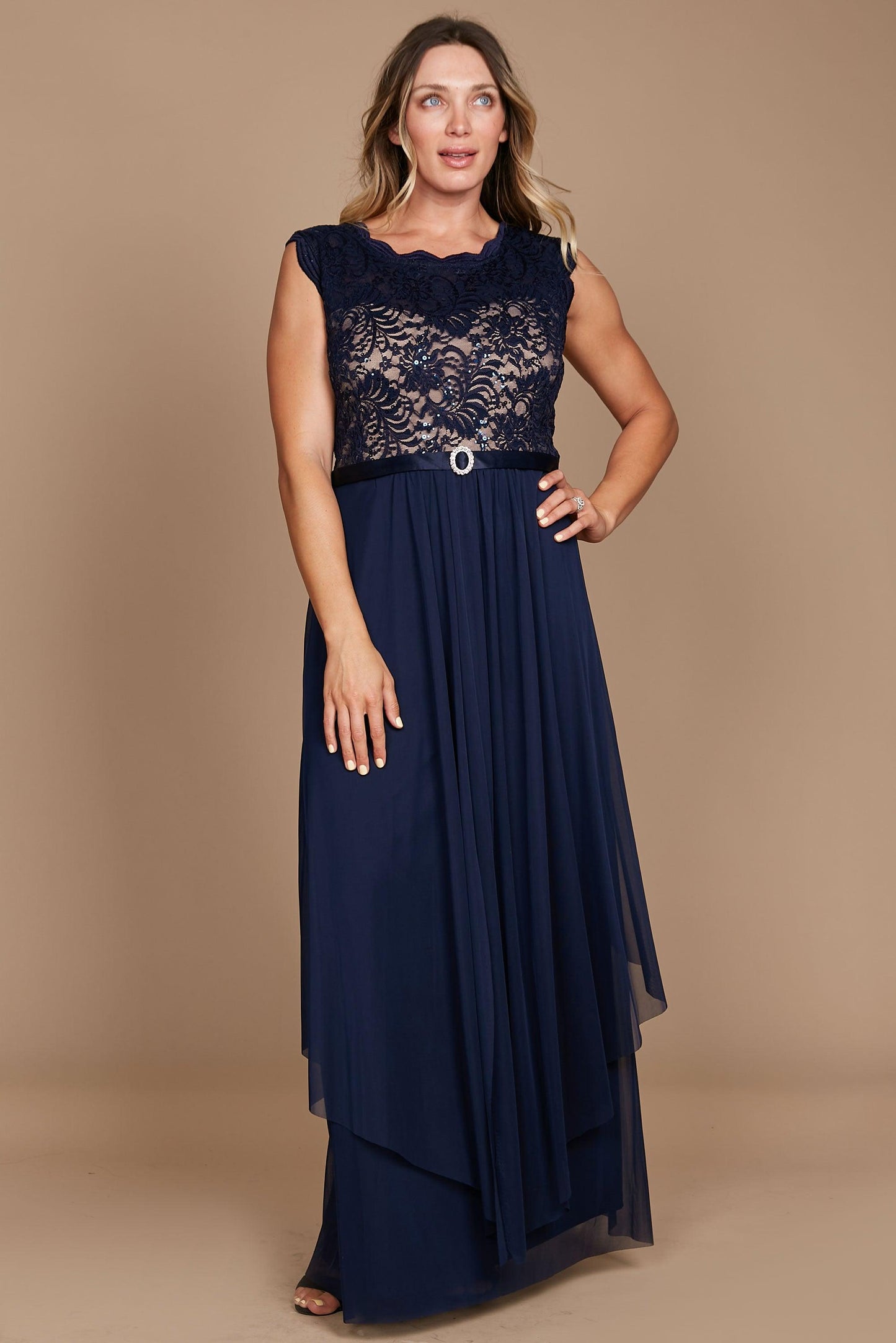 R&M Richards Long Mother of the Bride Dress 9406 - The Dress Outlet