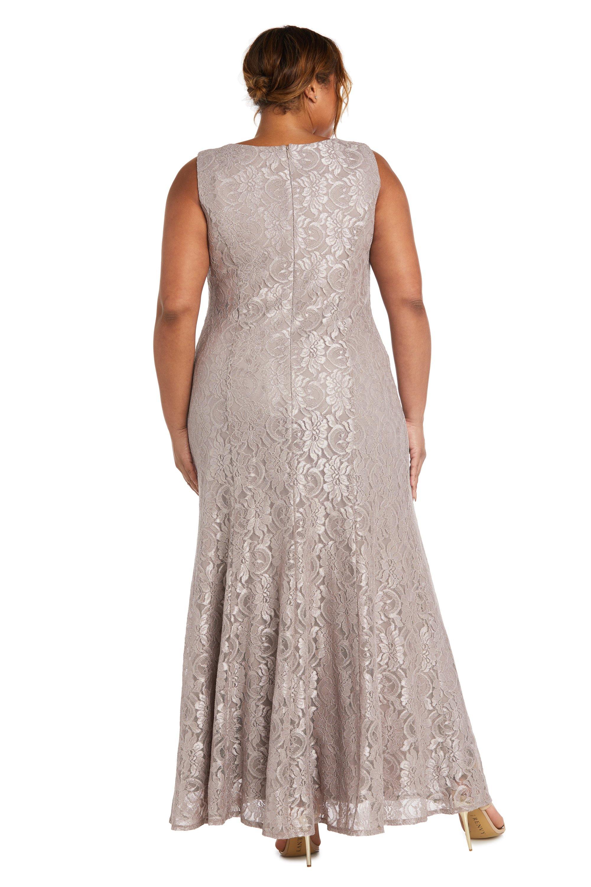 R&M Richards Long Plus Size Beaded Jacket Dress 2552W - The Dress Outlet