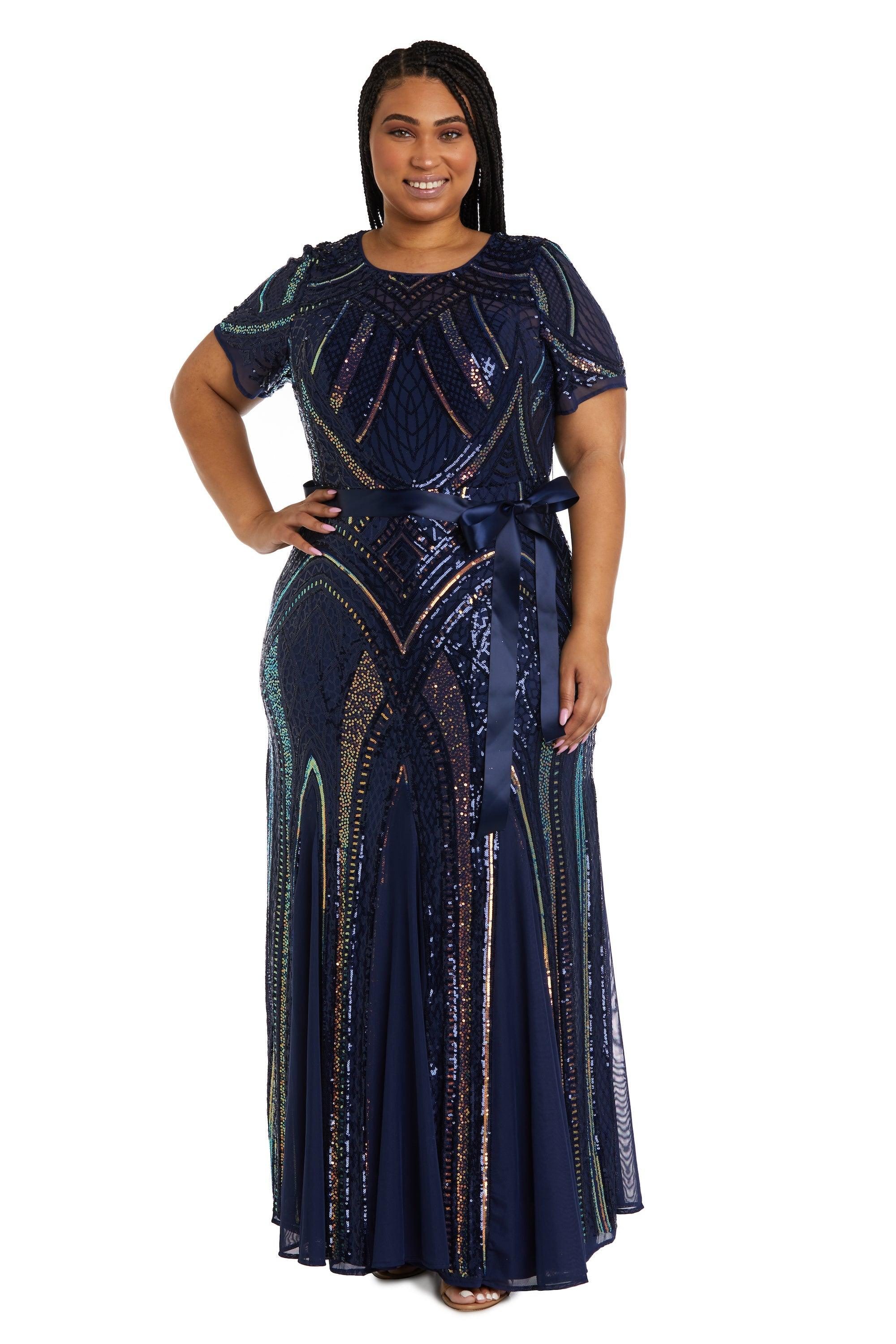 R&M Richards Long Plus Size Formal Dress 7965W - The Dress Outlet