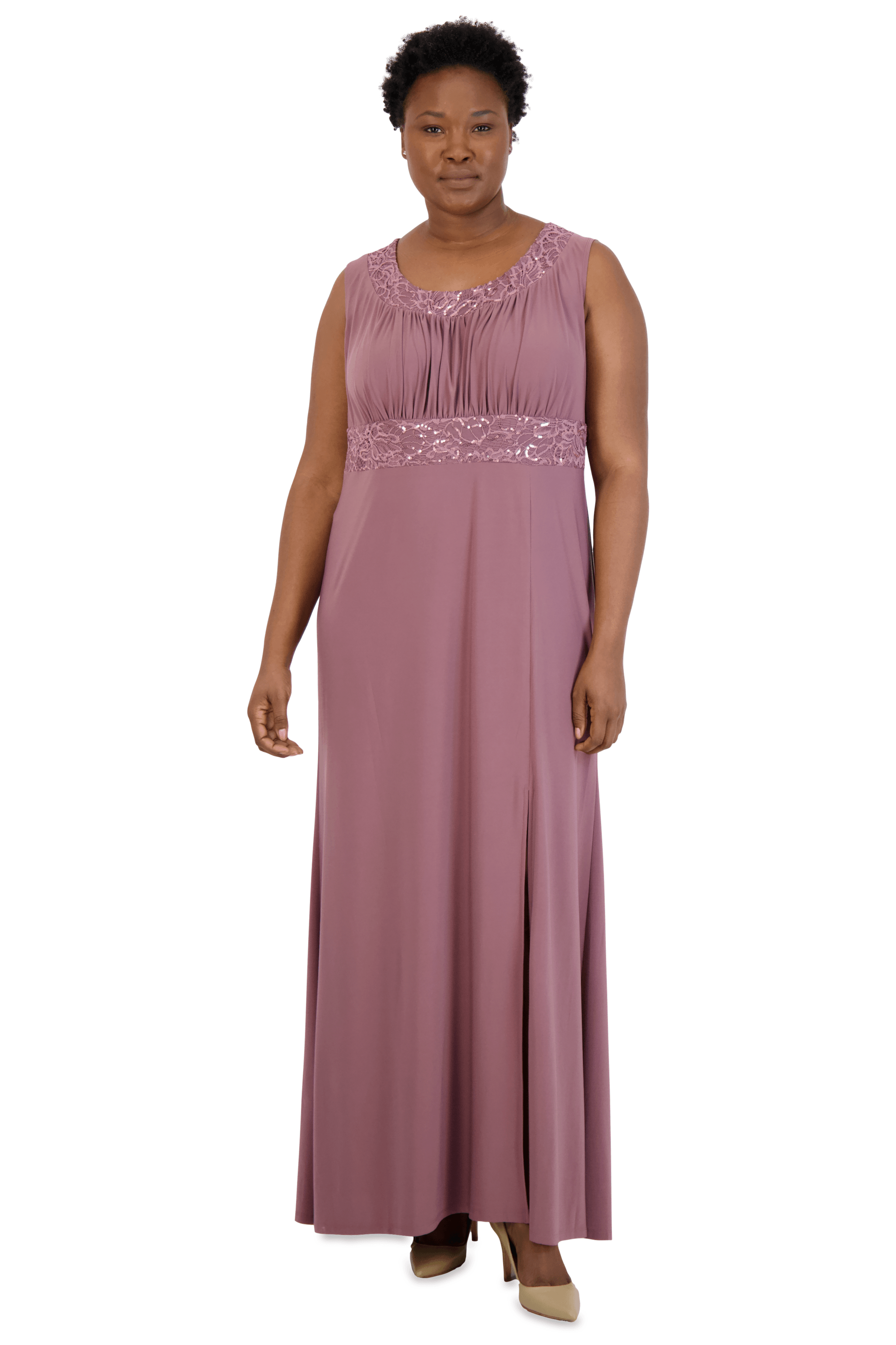 R&M Richards Long Plus Size Formal Jacket Gown 3785W - The Dress Outlet