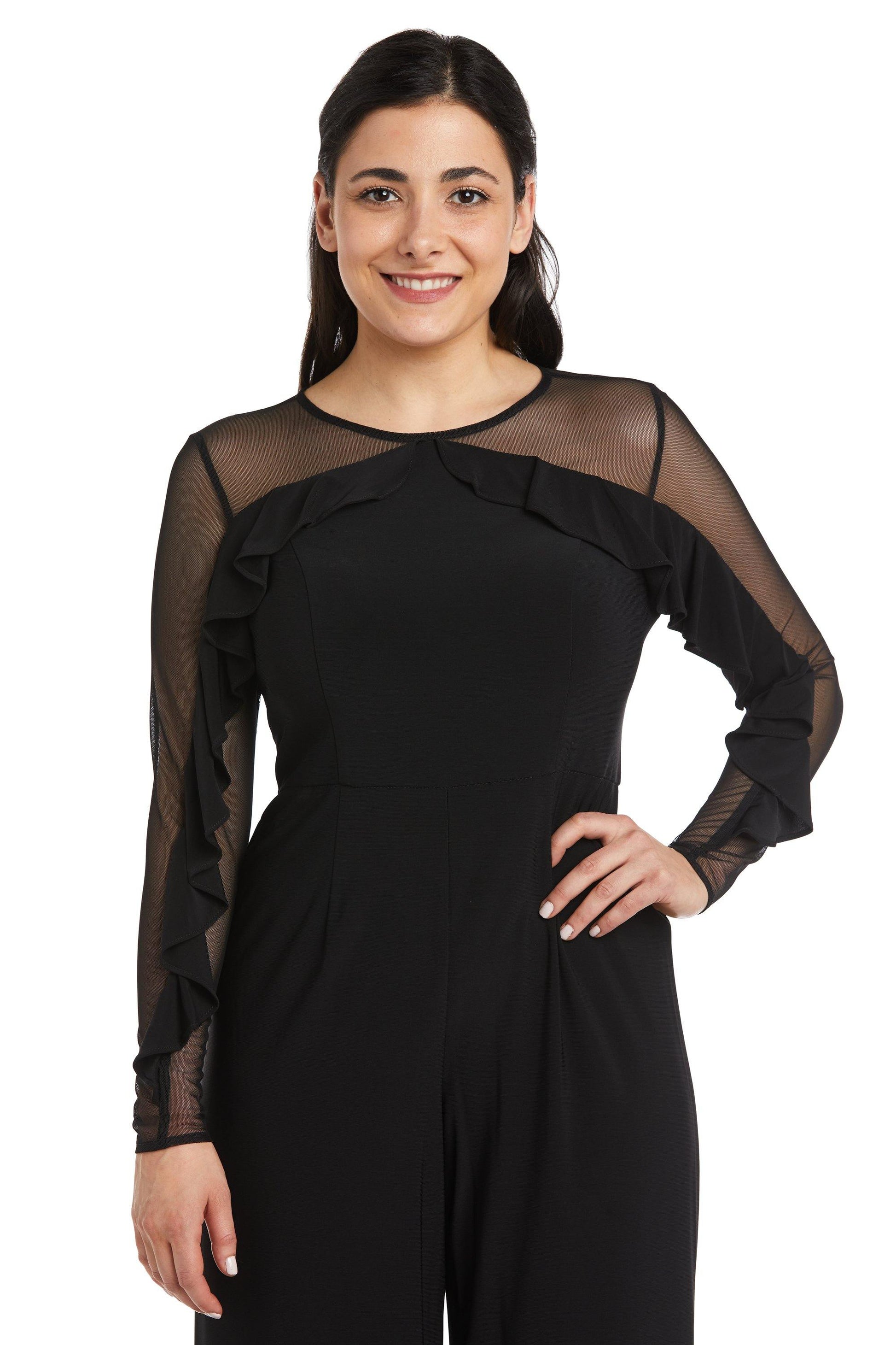 R&M Richards 2308P Long Sleeve Petite Jumpsuit
