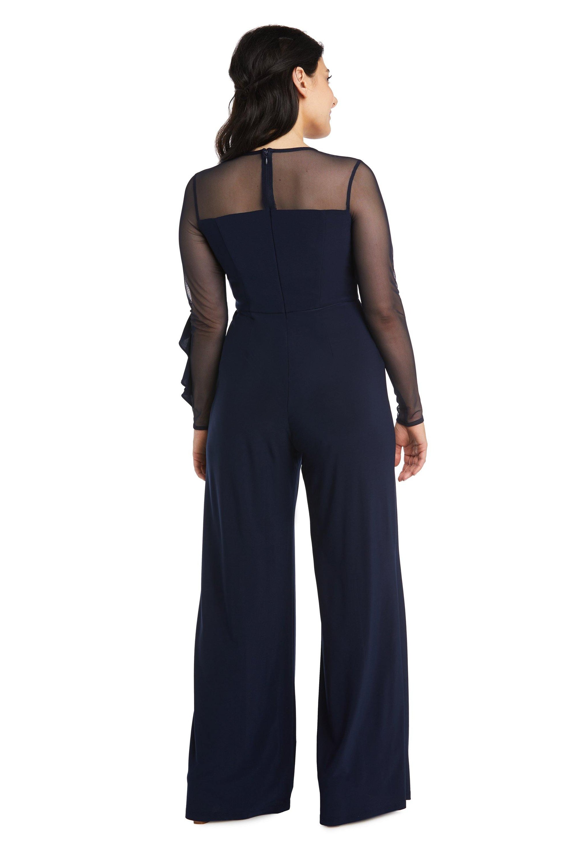 R&M Richards 2308P Long Sleeve Petite Jumpsuit