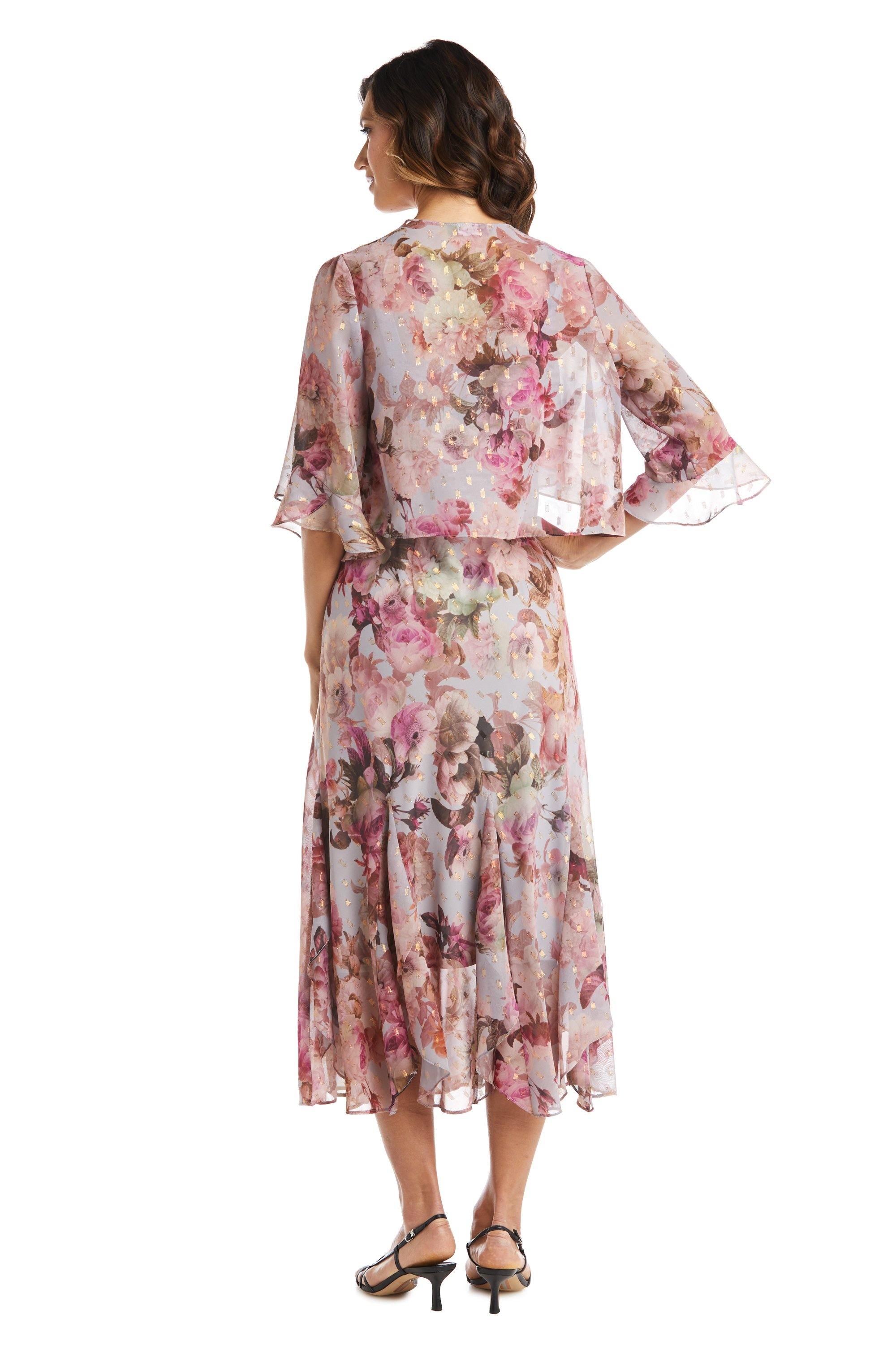 R&M Richards Long Two Piece Floral Jacket Dress 7925 - The Dress Outlet