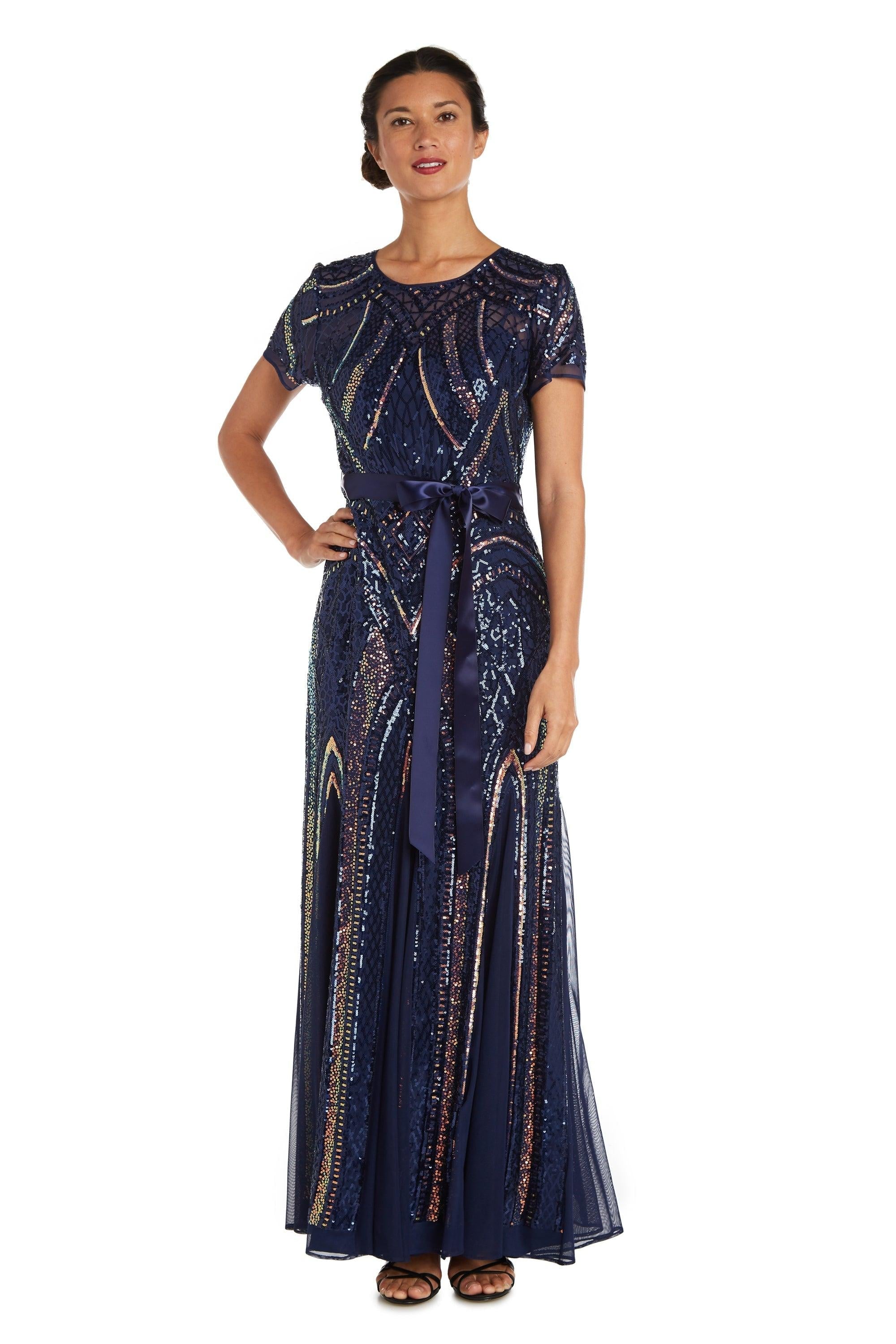 Navy R&M Richards 7965 Mother Of The Bride Long Gown