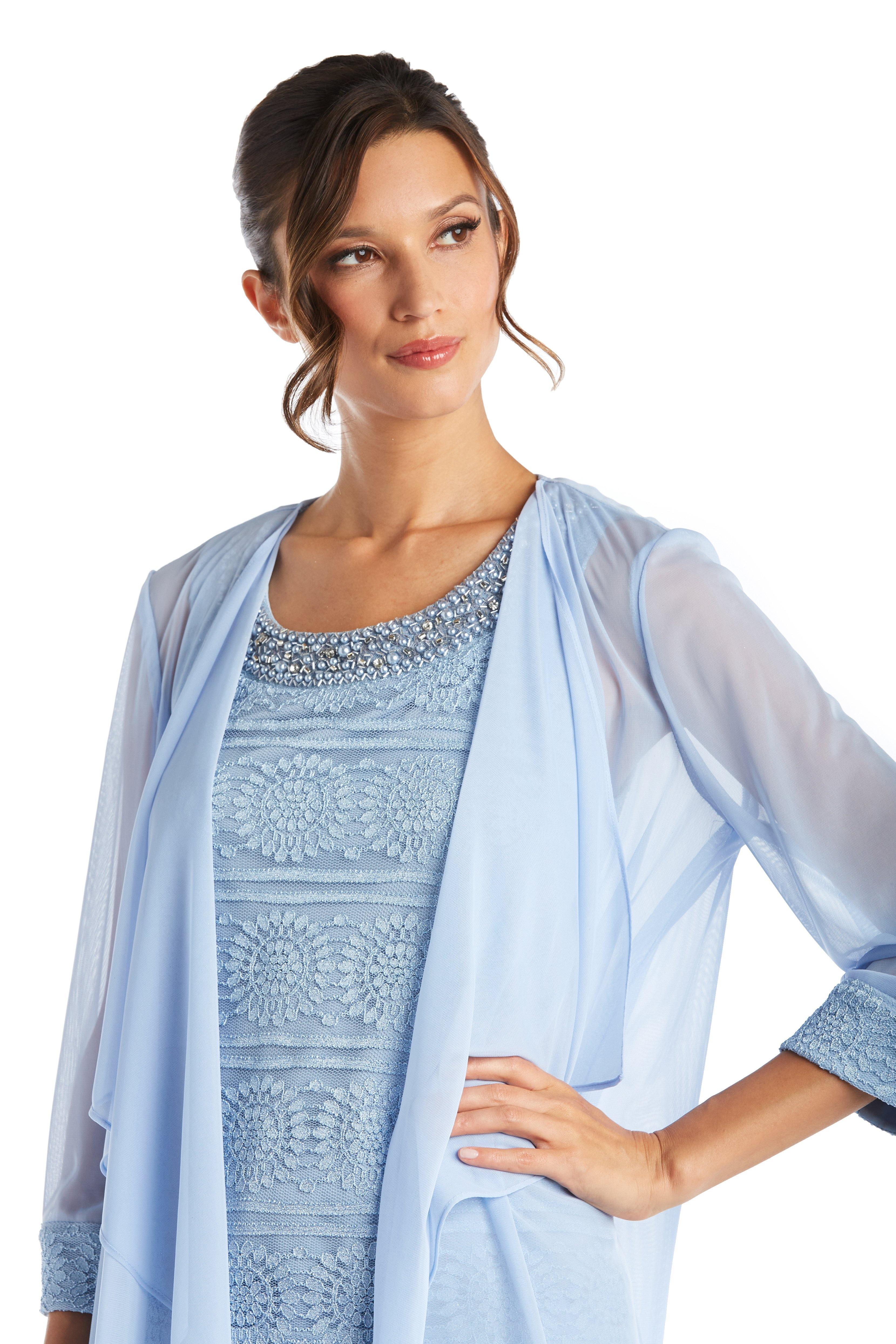 R&M Richards Petite Beaded Lace Pant Suit 7008P - The Dress Outlet